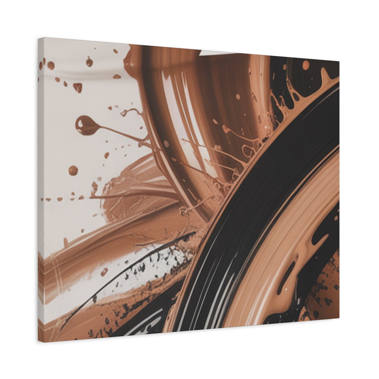 Abstract Brown Swirl Matte Canvas Wall Art (Stretched 1.25")