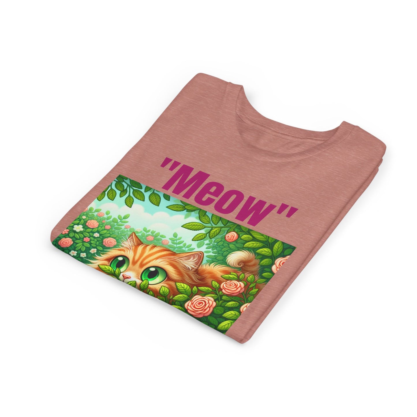 Meow Cat Youth Tee, Cute Kitten Shirt