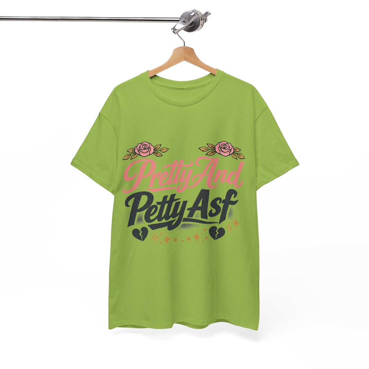 Pretty And Petty Asf Tee — Floral Retro Slogan T‑Shirt