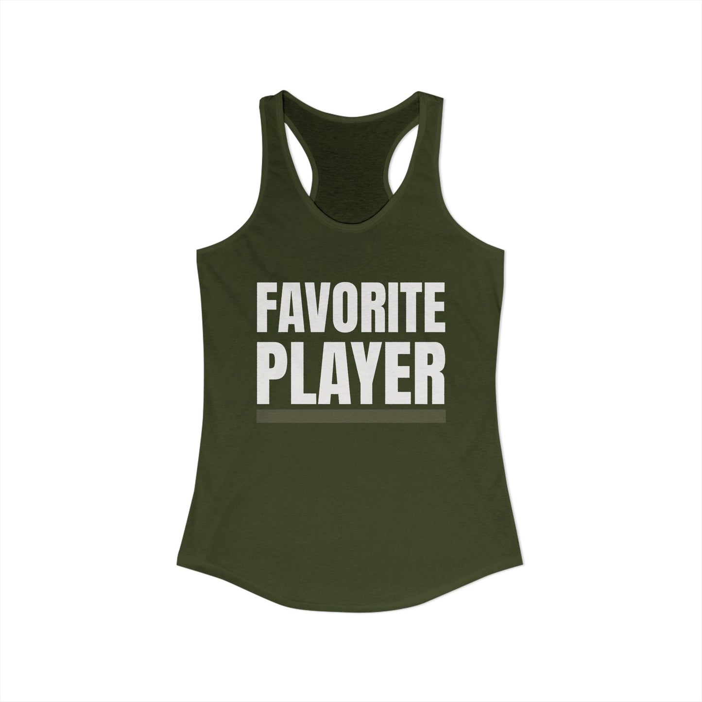 Favorite Player Women's Racerback Tank, Sports Apparel, Workout Top, Gift for Athletes, Summer Fashion, Team Spirit Gear
