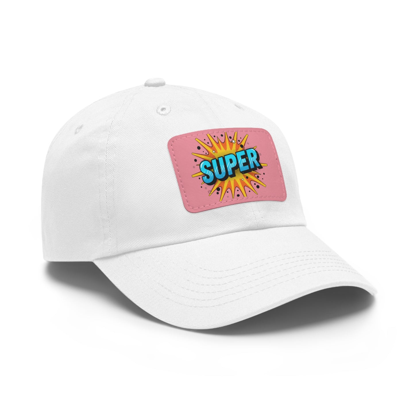 Super Dad Leather Patch Dad Hat — Embroidered 'SUPER' Cap