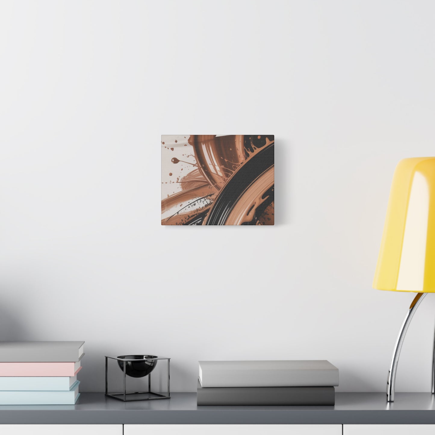 Abstract Brown Swirl Matte Canvas Wall Art (Stretched 1.25")