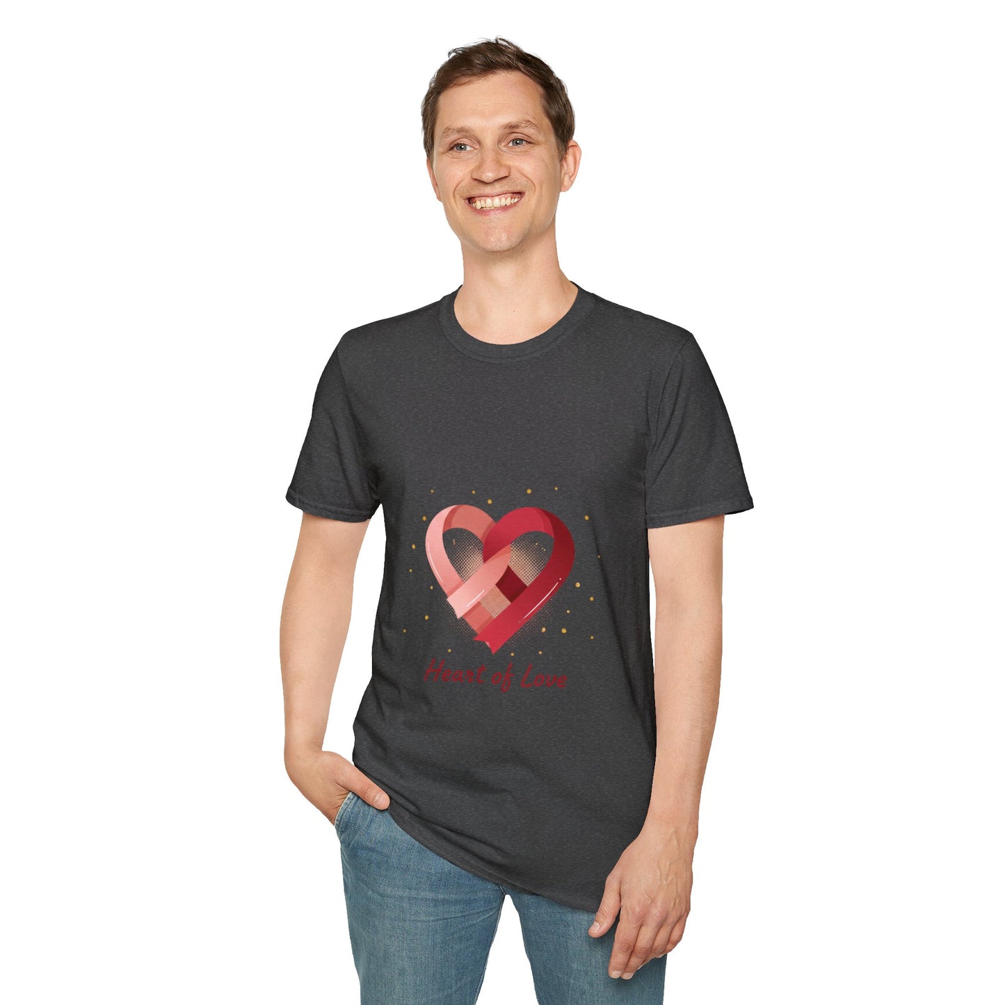 Heart of Love T-Shirt — Pink Ribbon Heart Valentine's Tee