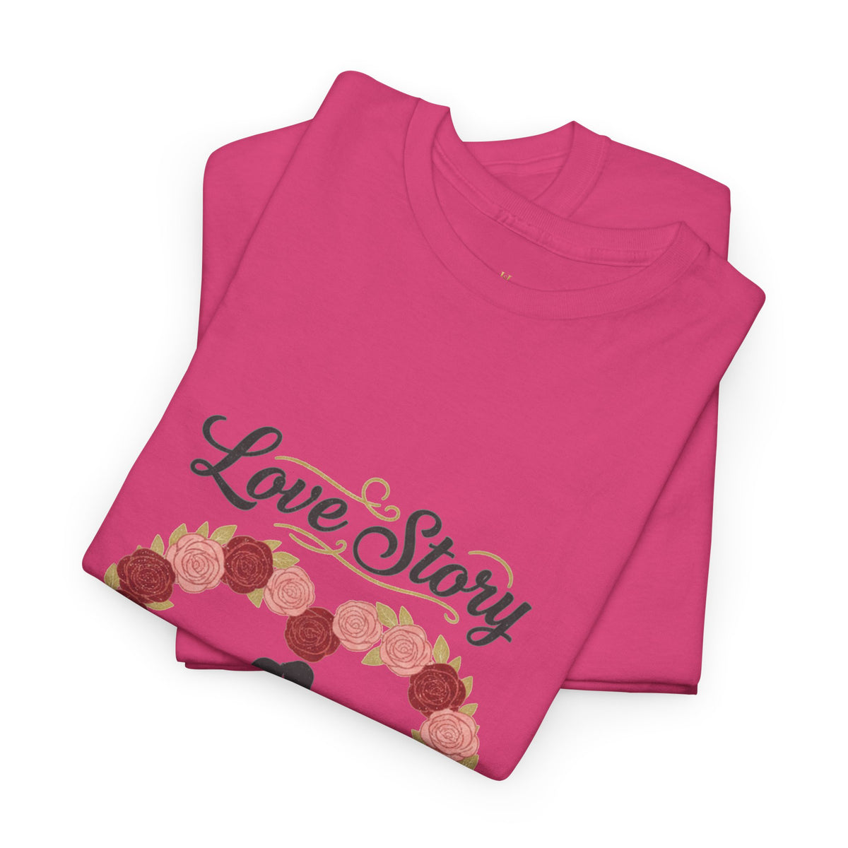 Love Story T-Shirt — 'Love Story' Floral Heart Romance Tee