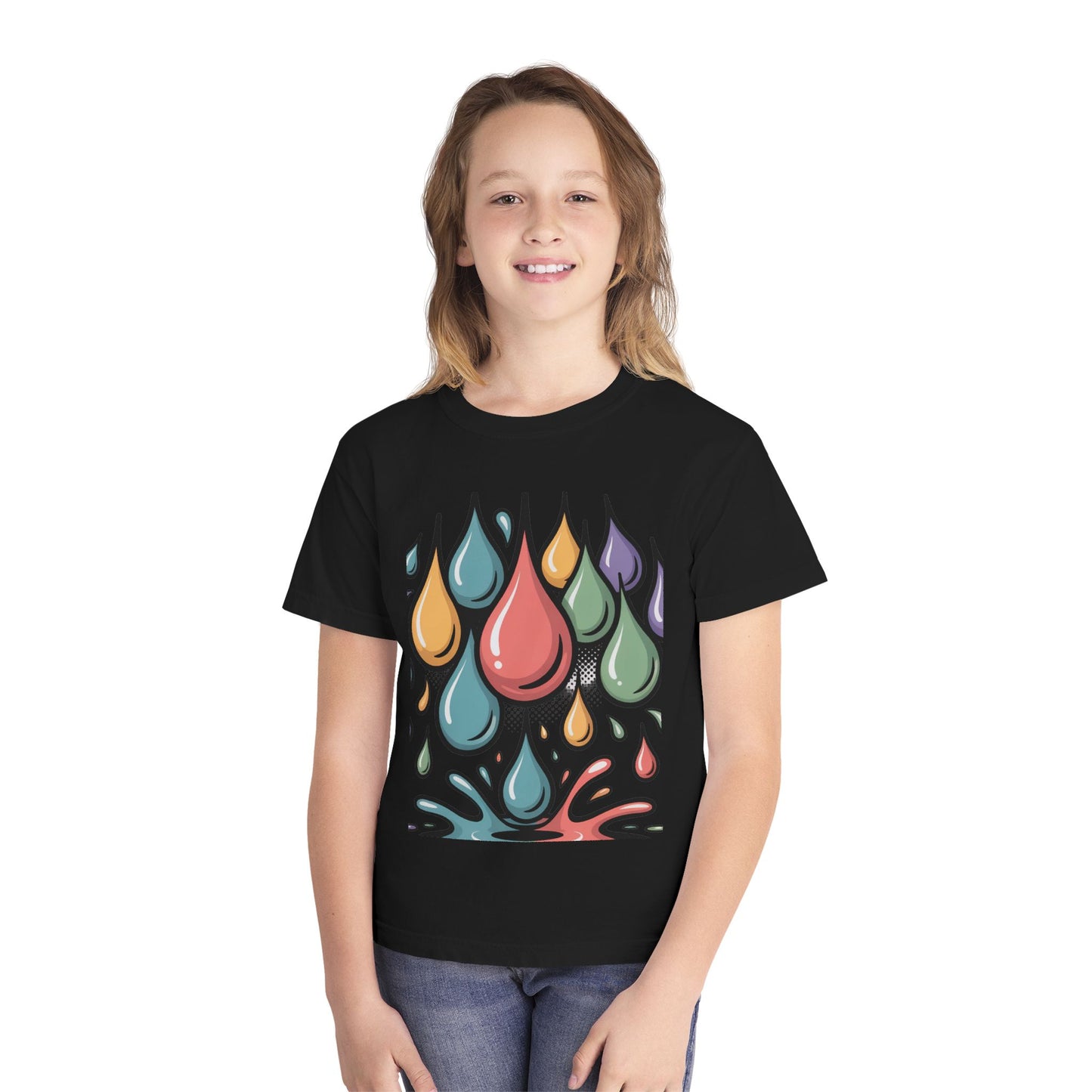 Colorful Rain Drop Youth Midweight Tee