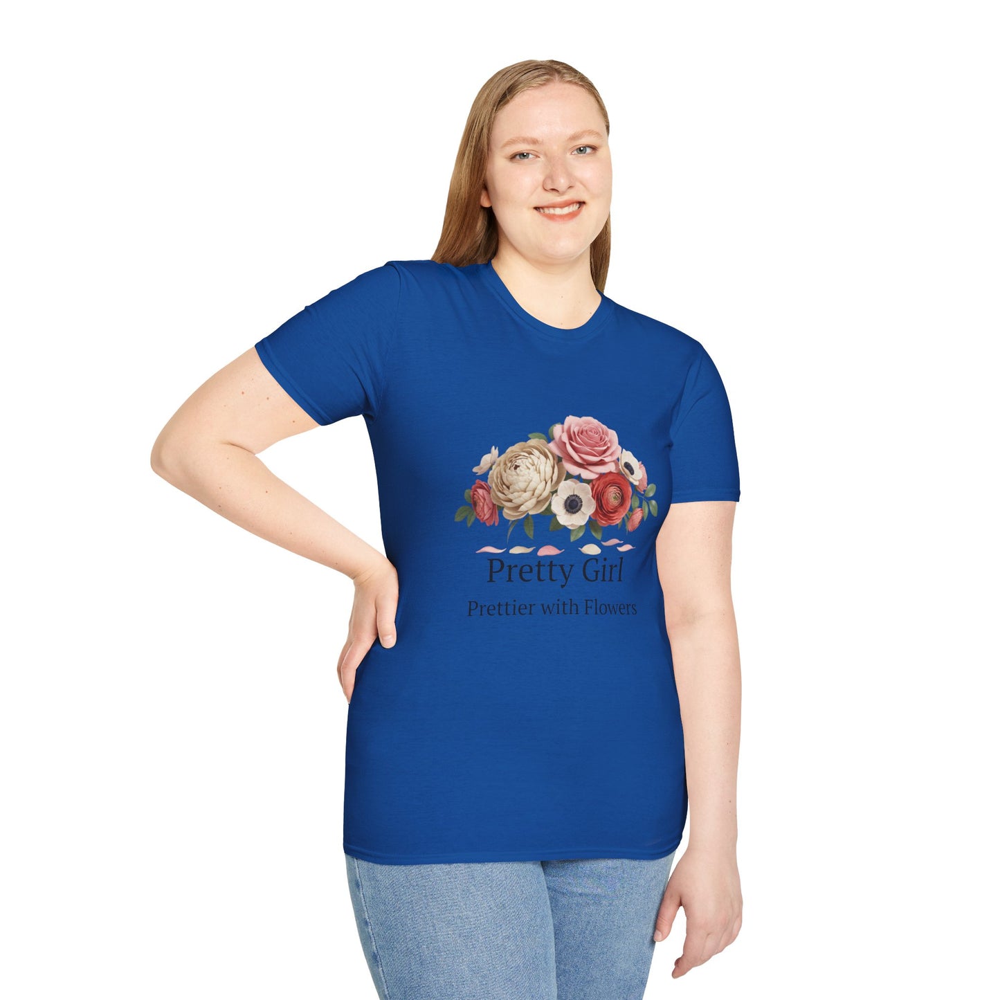 Floral "Pretty Girl" T-Shirt — Prettier with Flowers Casual Tee