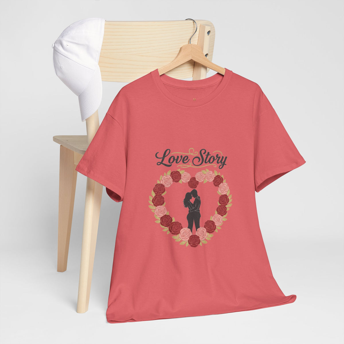 Love Story T-Shirt — 'Love Story' Floral Heart Romance Tee