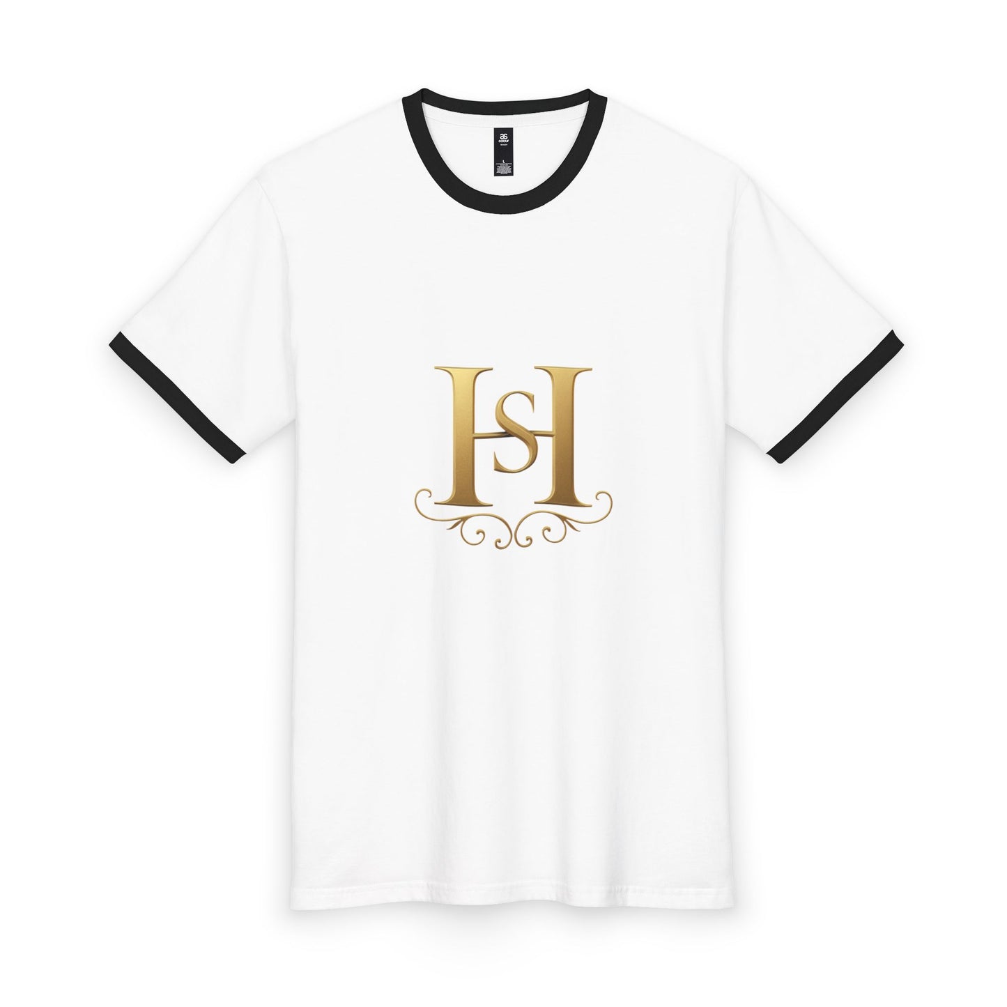 Copy of Men's Ringer Tee with Gold Hs Logo | Casual Vintage Top, Comfortable Everyday Wear, Perfect for Gifts, Men's Fashion
