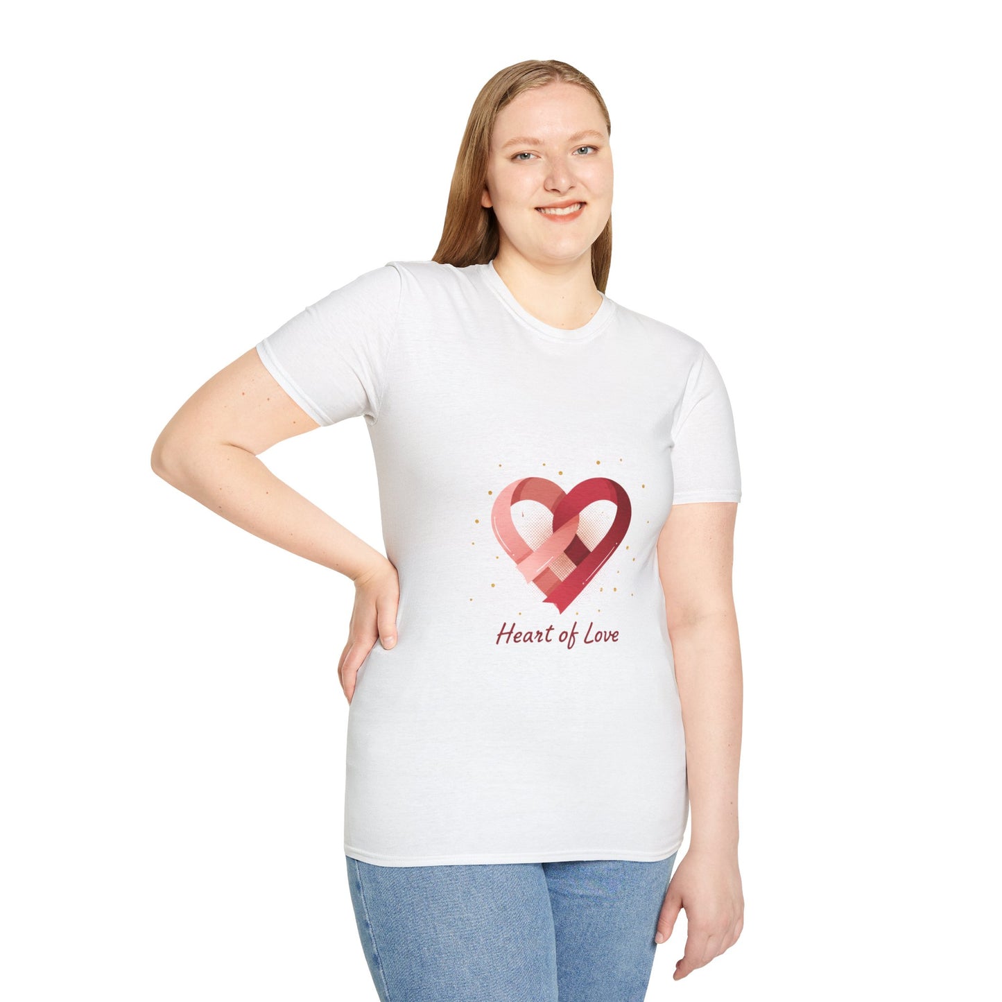 Heart of Love T-Shirt — Pink Ribbon Heart Valentine's Tee