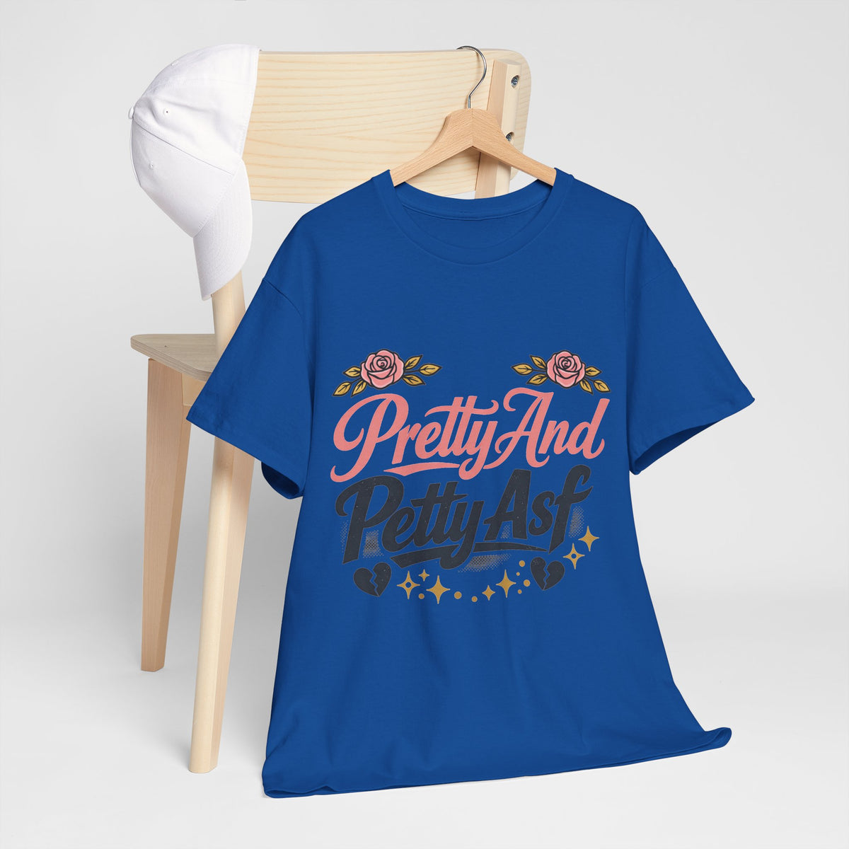 Pretty And Petty Asf Tee — Floral Retro Slogan T‑Shirt