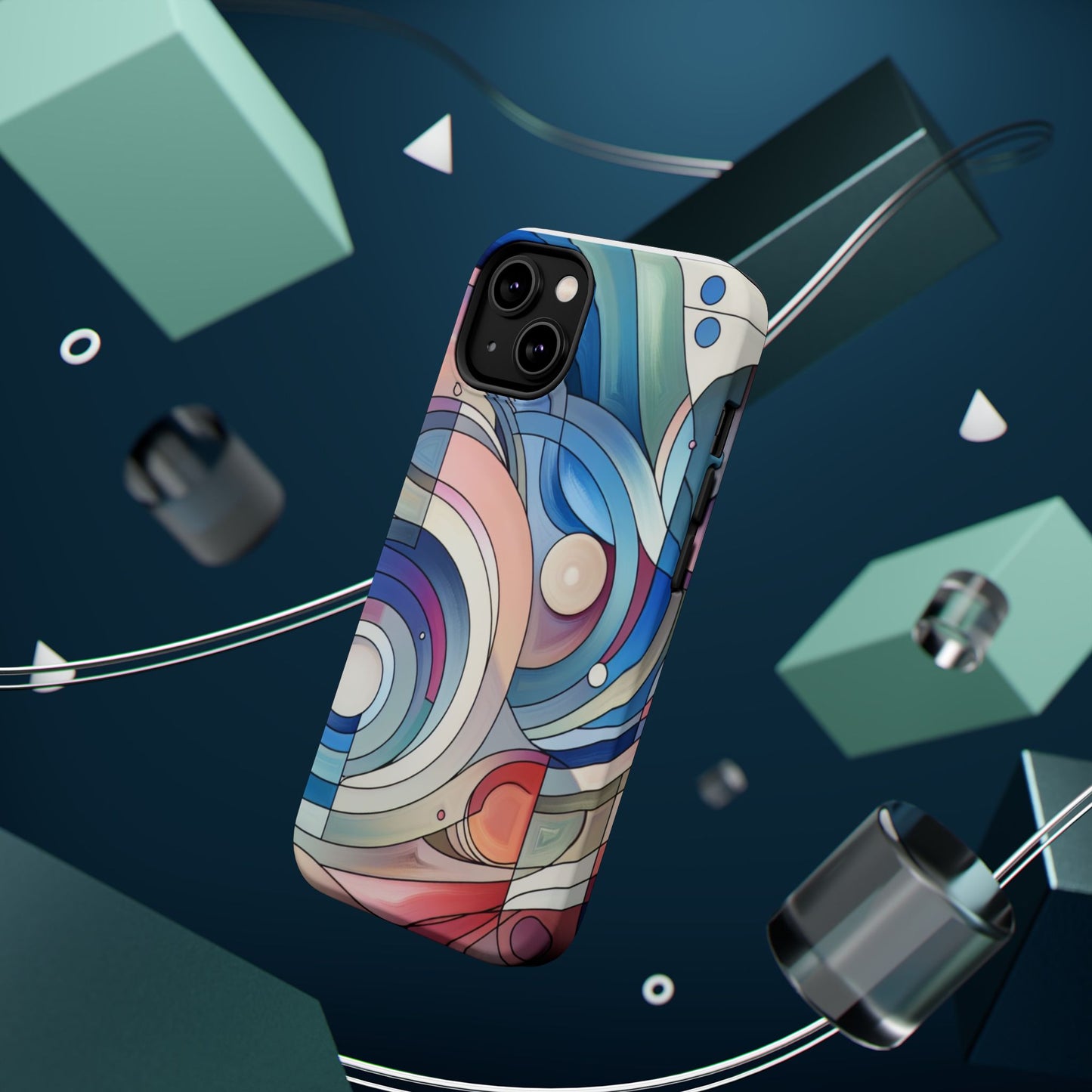 Artistic Magnetic Phone Case | Abstract Colorful Design, Unique Gift for Artists, Stylish Protection, Holiday Essentials, Phone Accessory