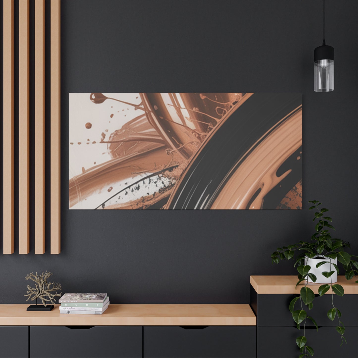 Abstract Brown Swirl Matte Canvas Wall Art (Stretched 1.25")