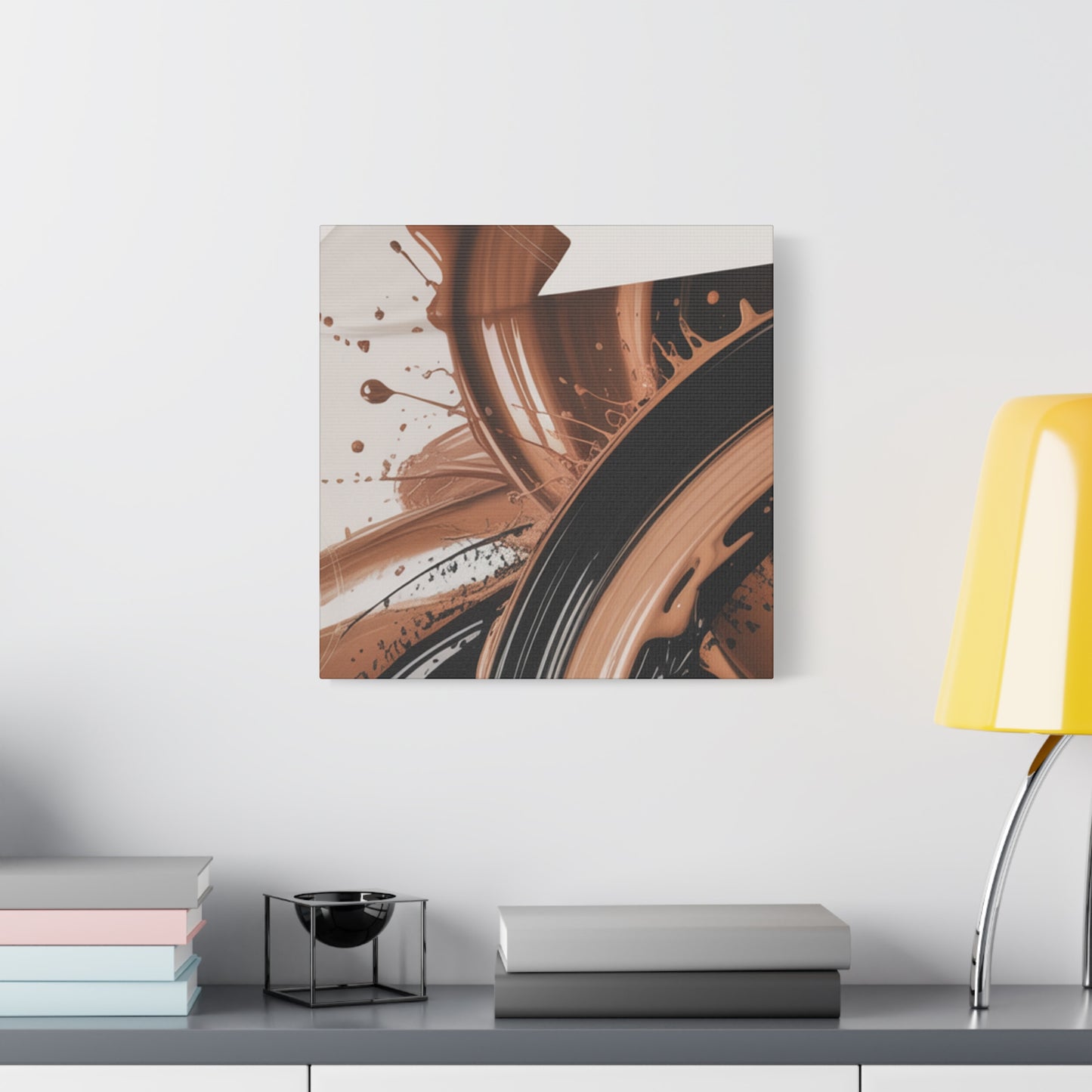 Abstract Brown Swirl Matte Canvas Wall Art (Stretched 1.25")