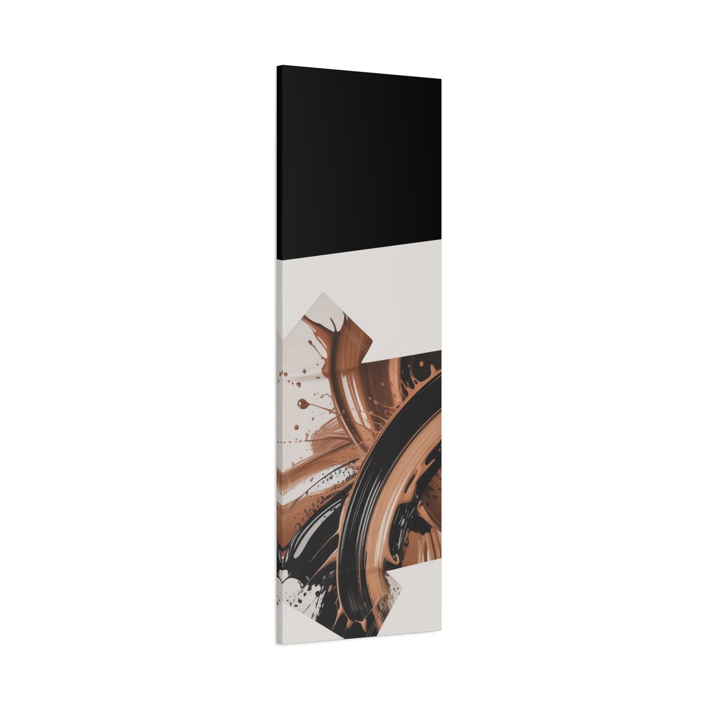 Abstract Brown Swirl Matte Canvas Wall Art (Stretched 1.25")