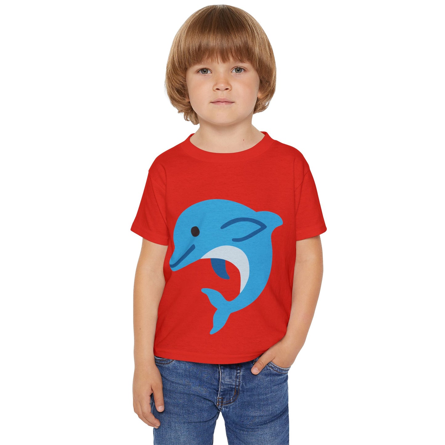Cute Dolphin Toddler T-shirt, Eco-Friendly Kidswear