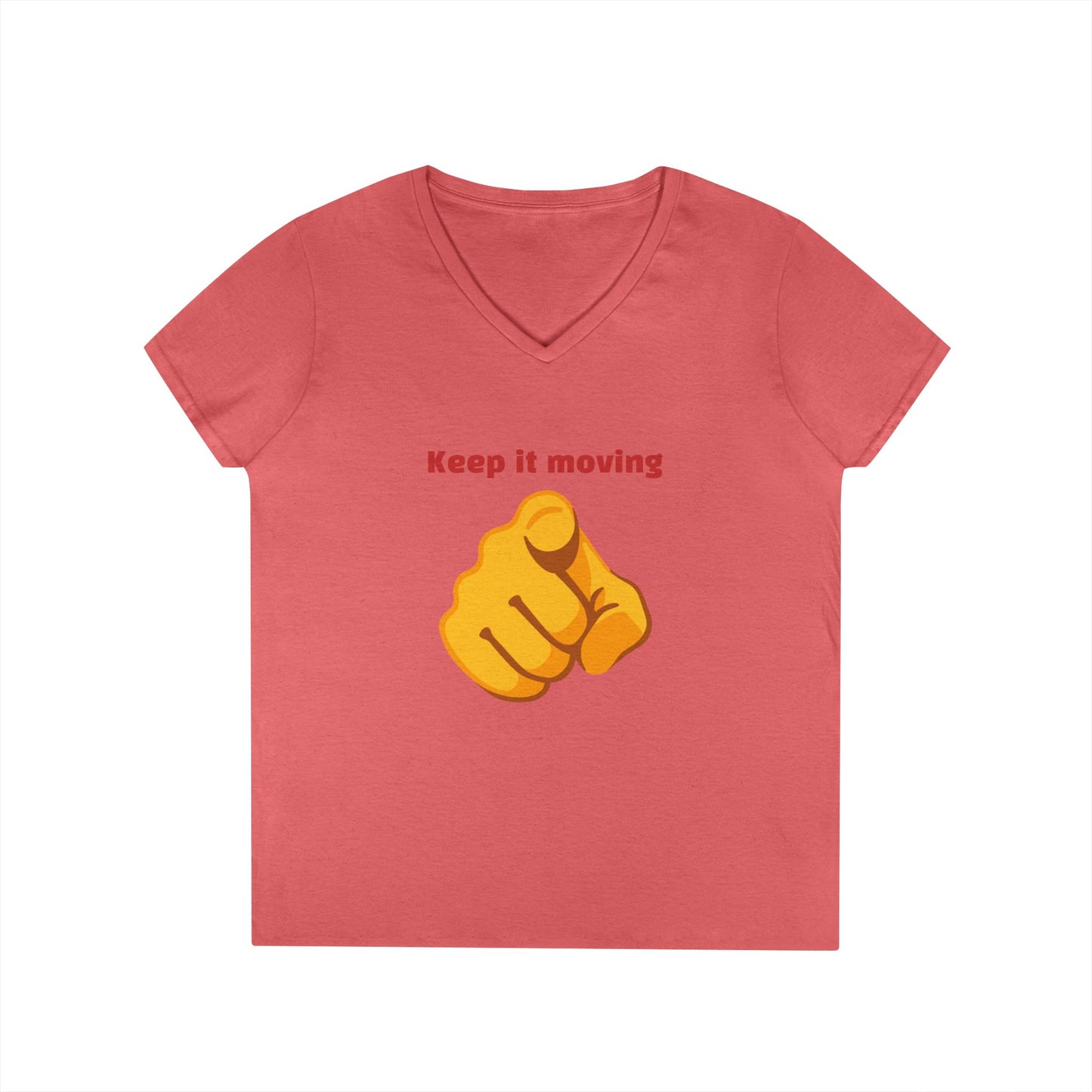 Motivational Ladies' V-Neck T-Shirt - Keep it Moving, Fitspiration Tee, Workout Shirt, Casual Wear, Gift for Fitness Enthusiasts