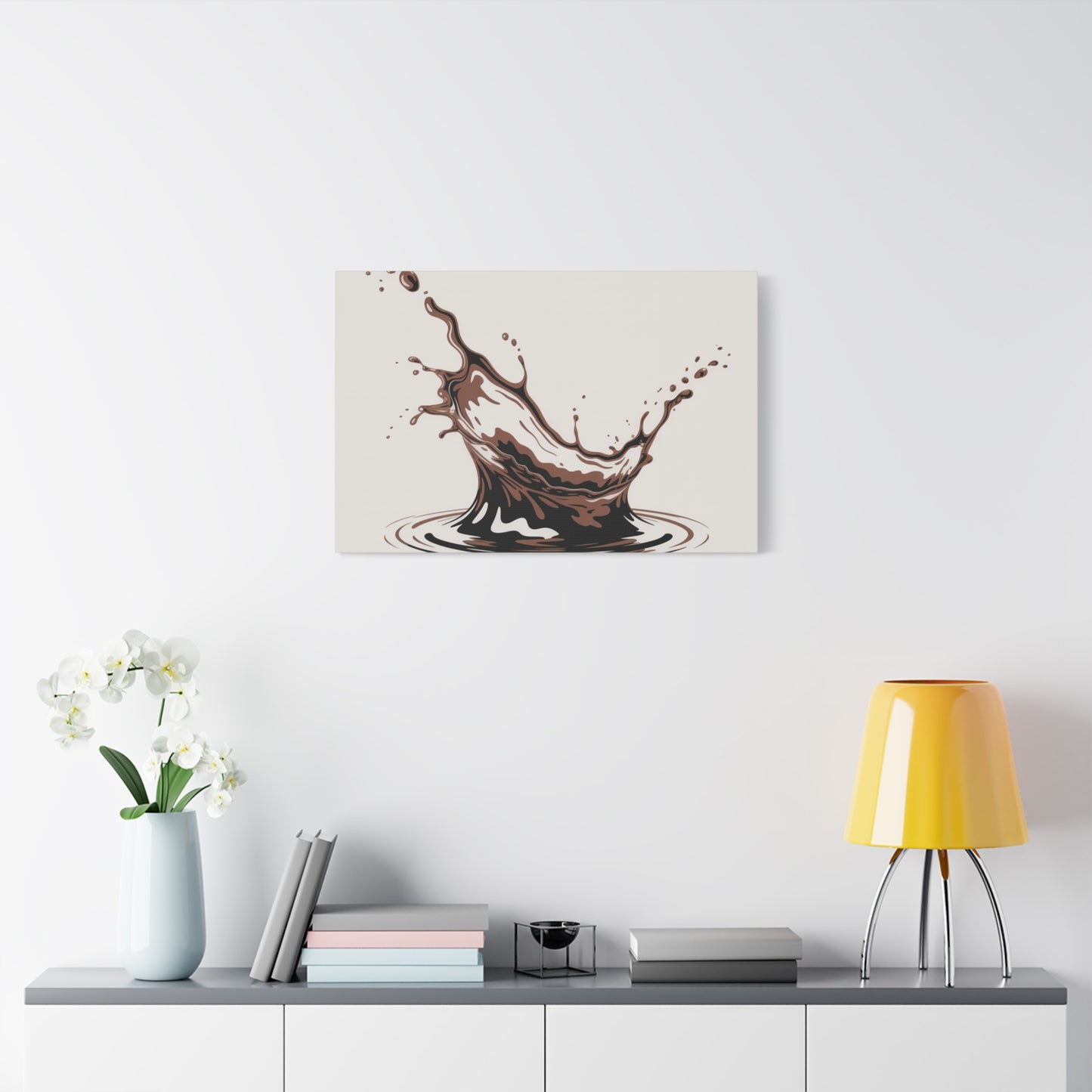 Chocolate Splash Matte Canvas Wall Art – Modern Kitchen Decor
