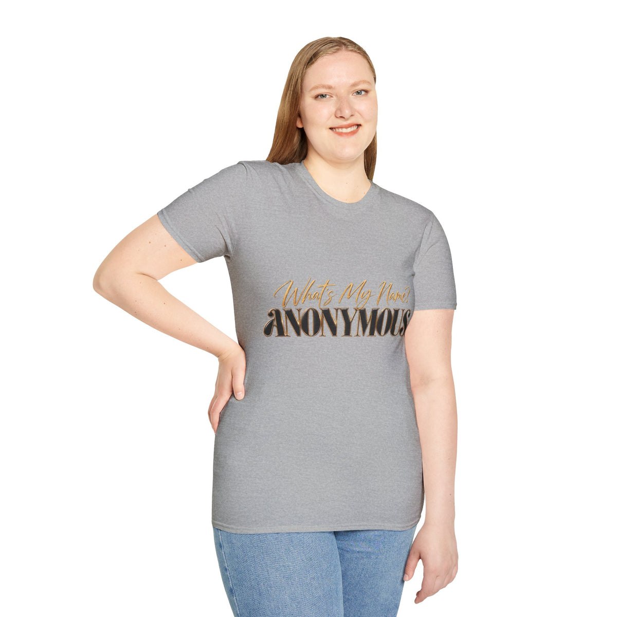 What's My Name? ANONYMOUS. T‑Shirt — Bold Script Graphic Tee
