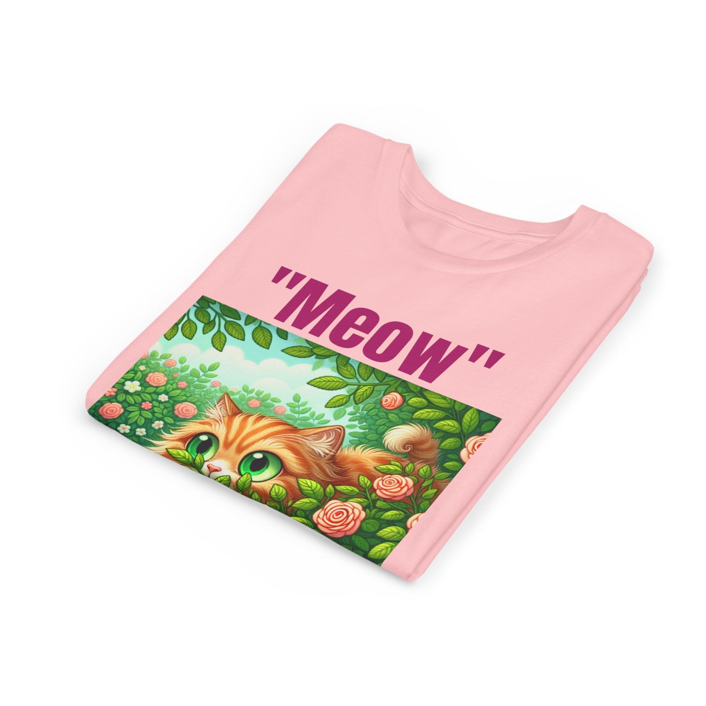 Meow Cat Youth Tee, Cute Kitten Shirt