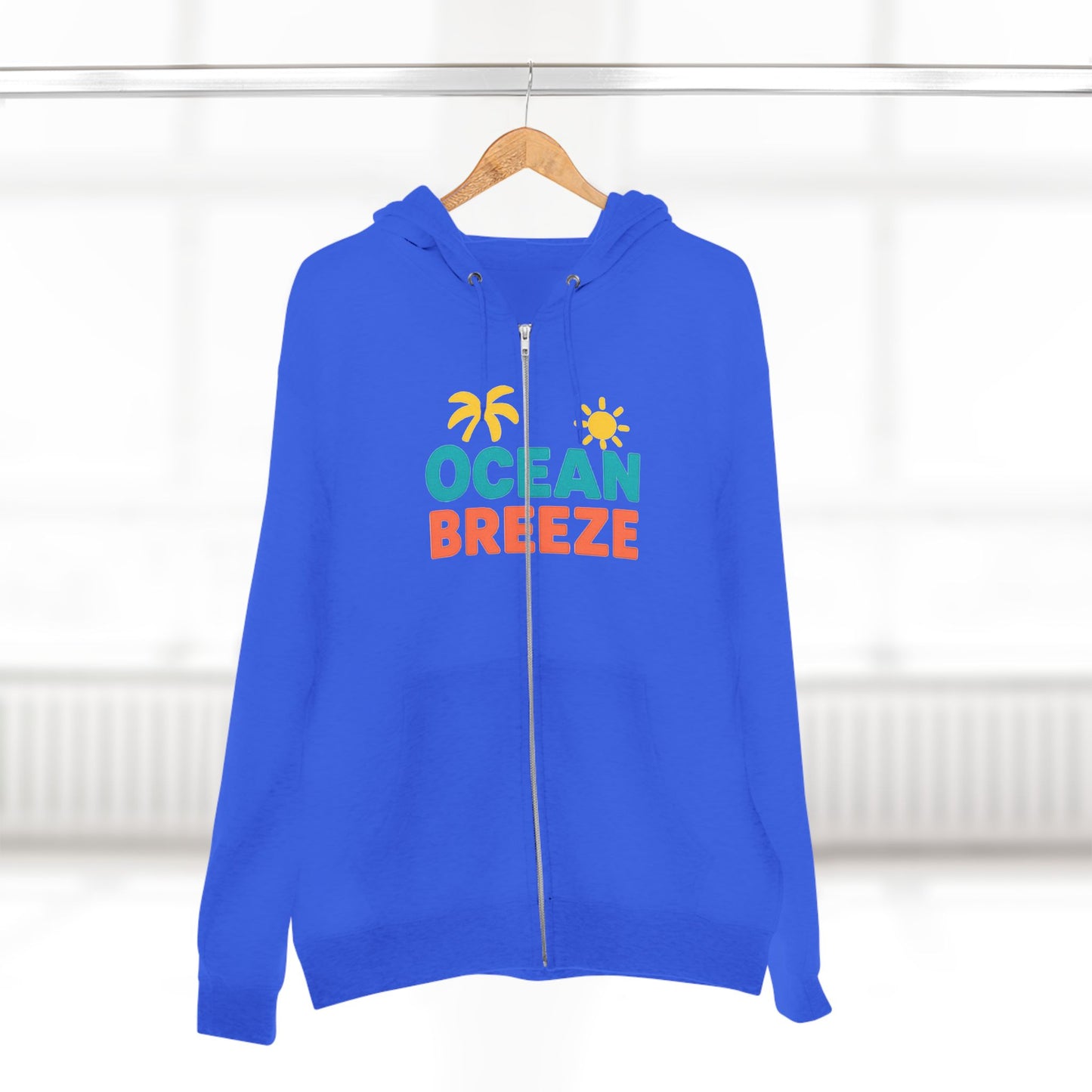 Ocean Breeze Unisex Zip Hoodie, Cozy Lightweight Jacket, Beach Vibes Wear, Summer Evenings Apparel, Ideal Gift for Friends