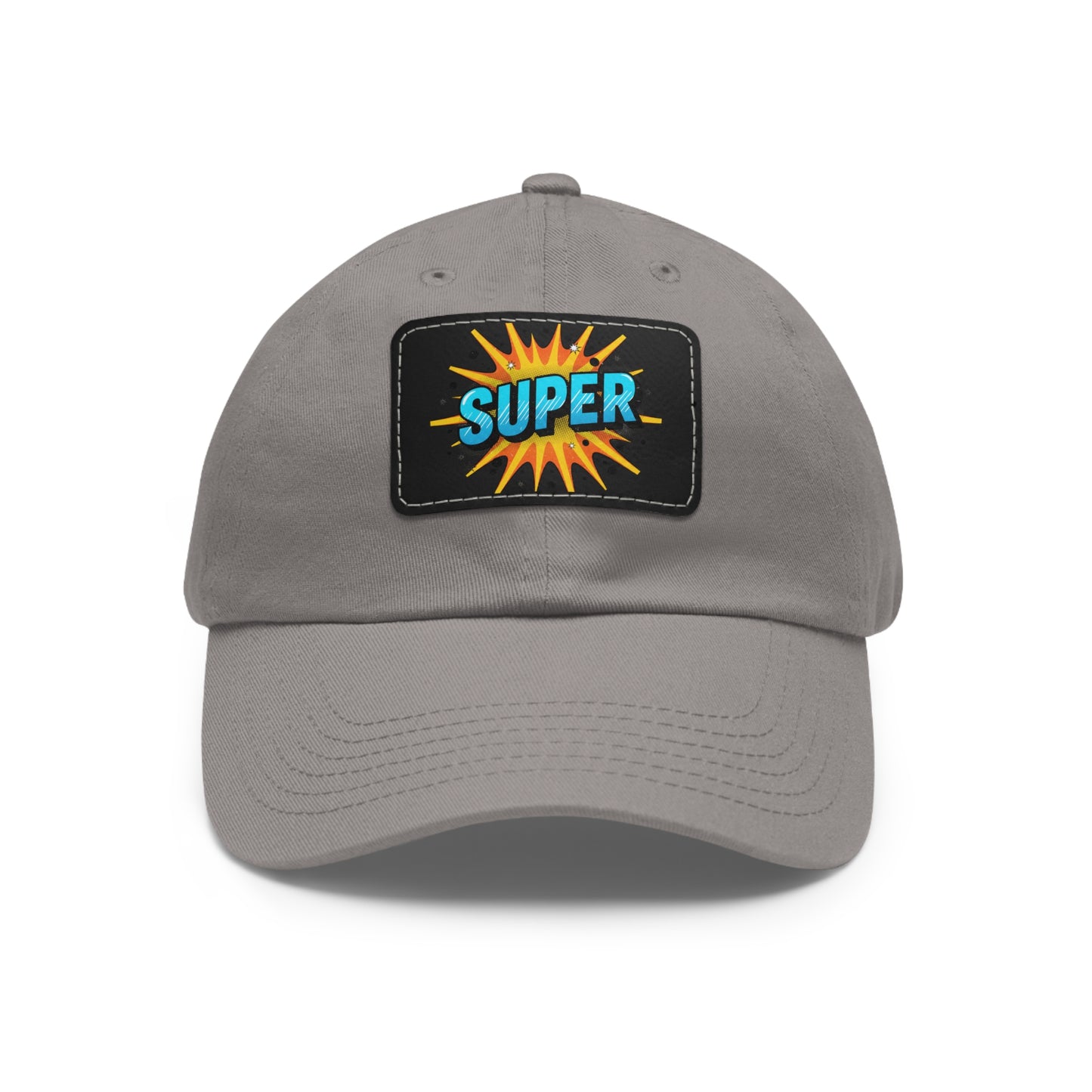 Super Dad Leather Patch Dad Hat — Embroidered 'SUPER' Cap