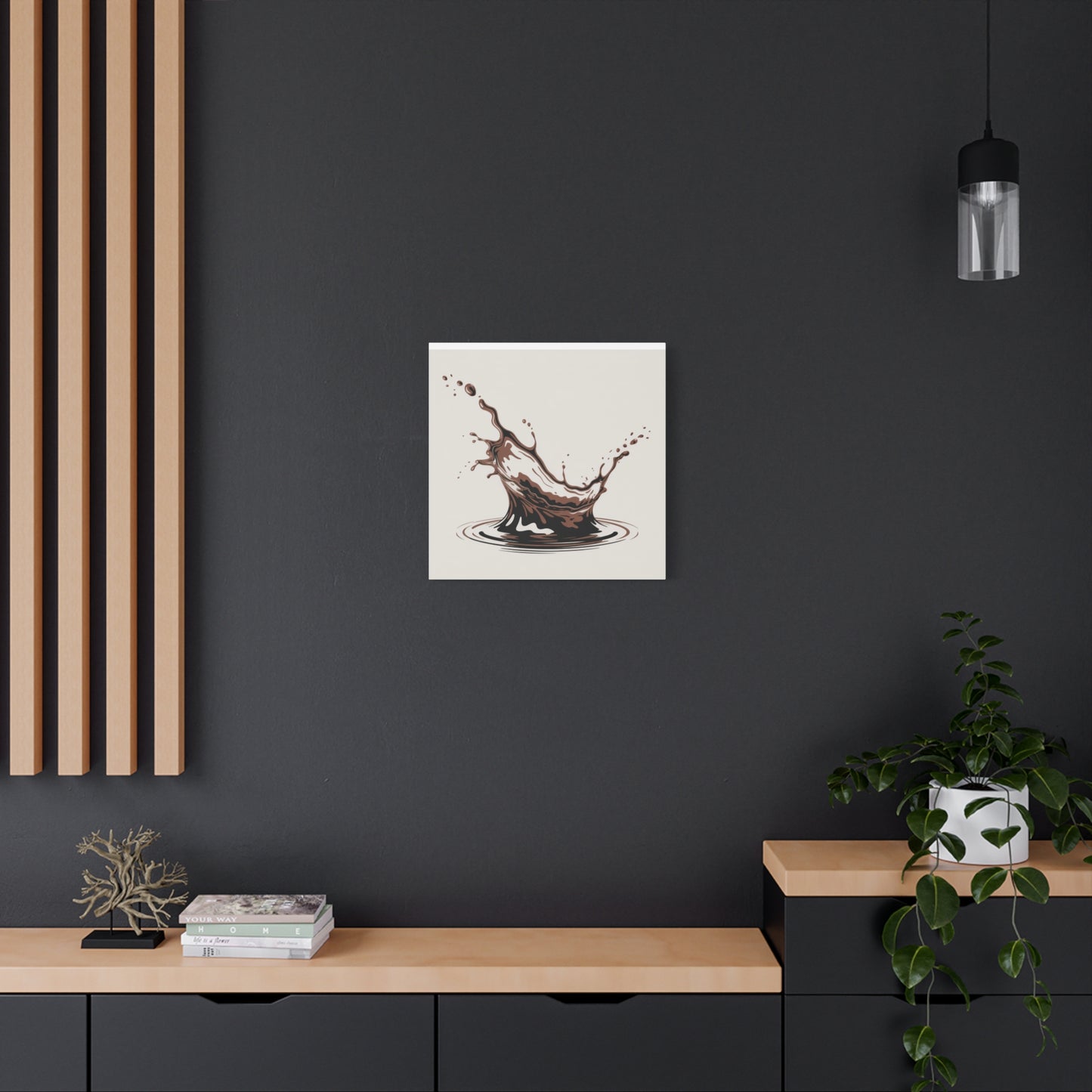 Chocolate Splash Matte Canvas Wall Art – Modern Kitchen Decor