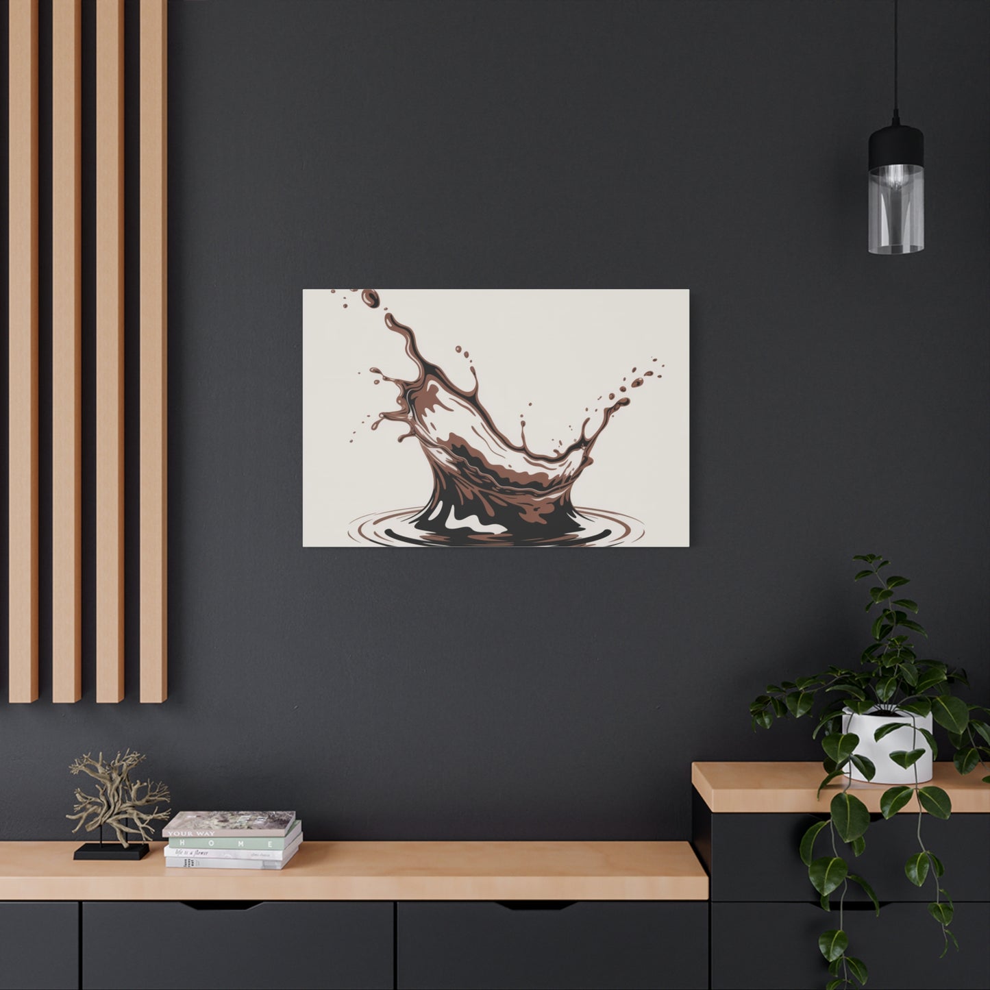 Chocolate Splash Matte Canvas Wall Art – Modern Kitchen Decor