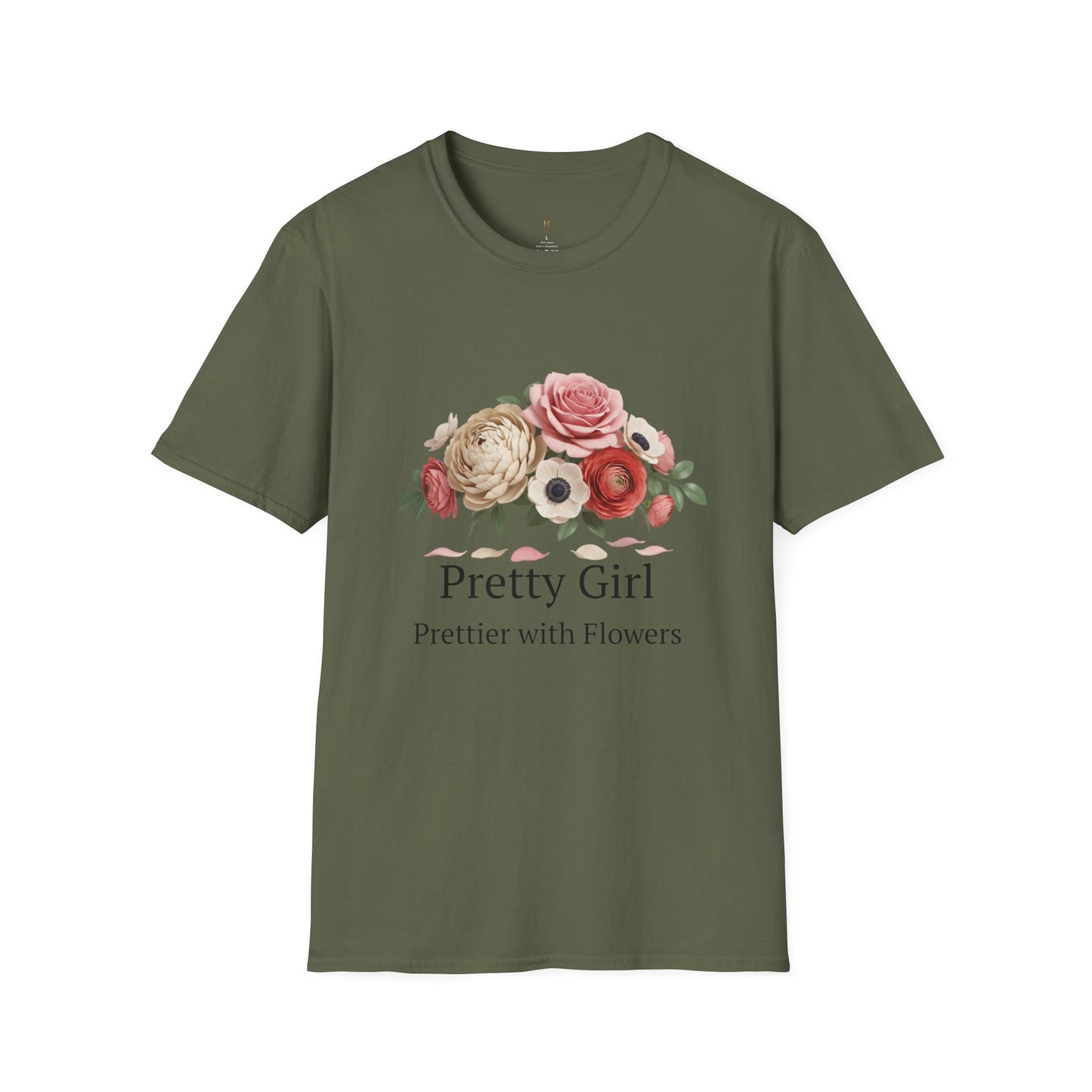 Floral "Pretty Girl" T-Shirt — Prettier with Flowers Casual Tee