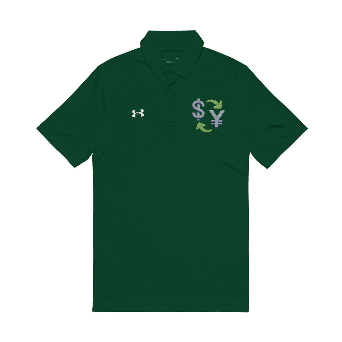 Embroidered Crest Polo Shirt – White Performance Golf Polo
