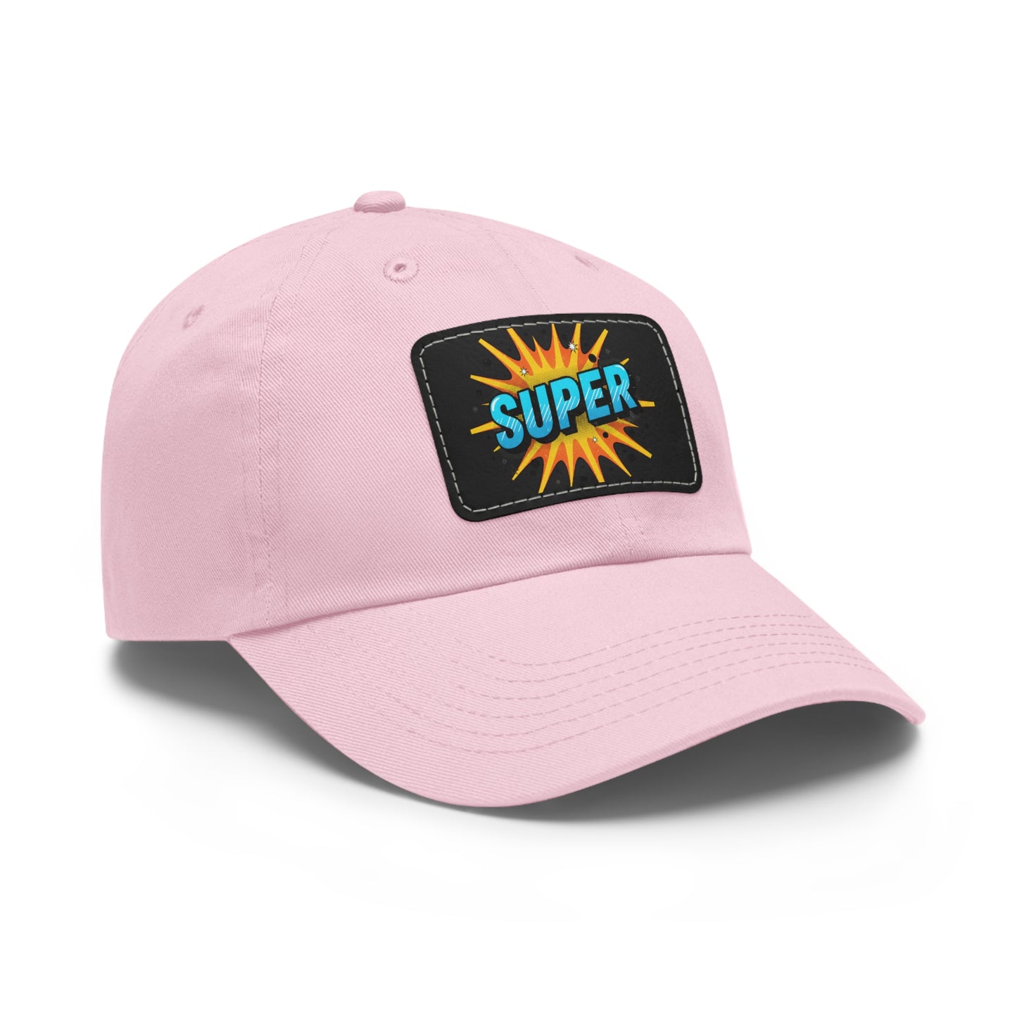 Super Dad Leather Patch Dad Hat — Embroidered 'SUPER' Cap