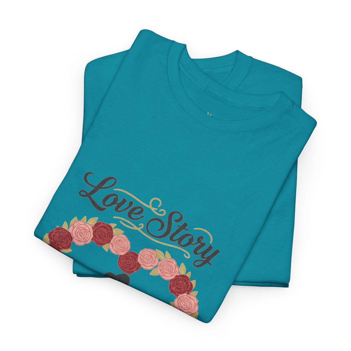 Love Story T-Shirt — 'Love Story' Floral Heart Romance Tee