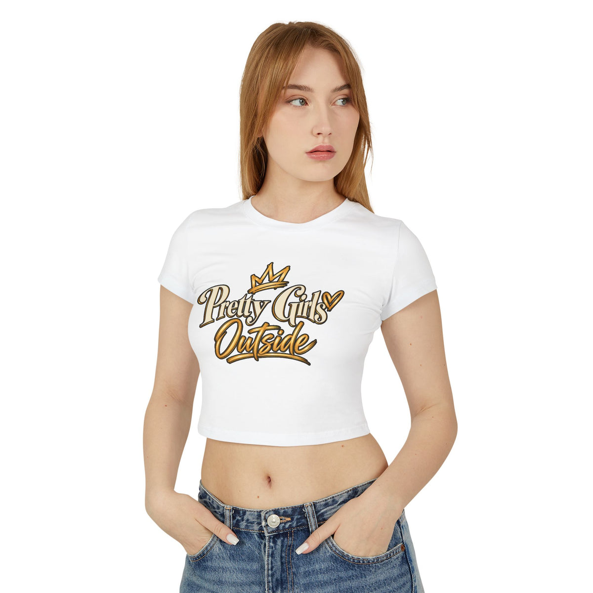 Pretty Girls Outside Crop Tee — Women's Graphic Baby T-Shirt