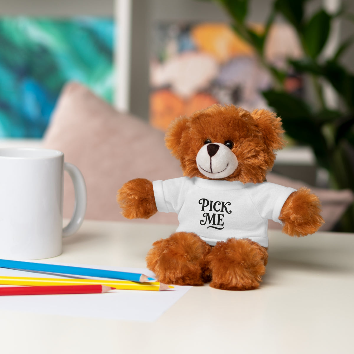 Pick Me Plush Bear with Tee — Cute Stuffed Animal Gift