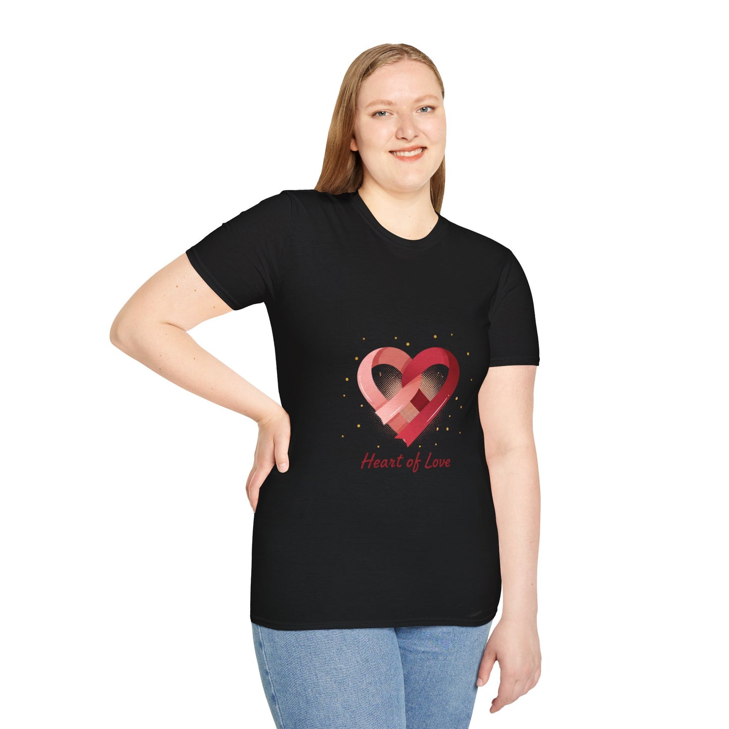 Heart of Love T-Shirt — Pink Ribbon Heart Valentine's Tee