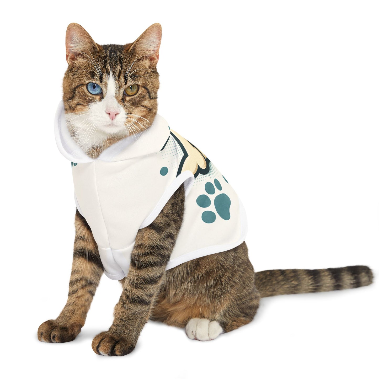 Dog Hoodie — Playful Bones & Paw Print Pet Hoodie