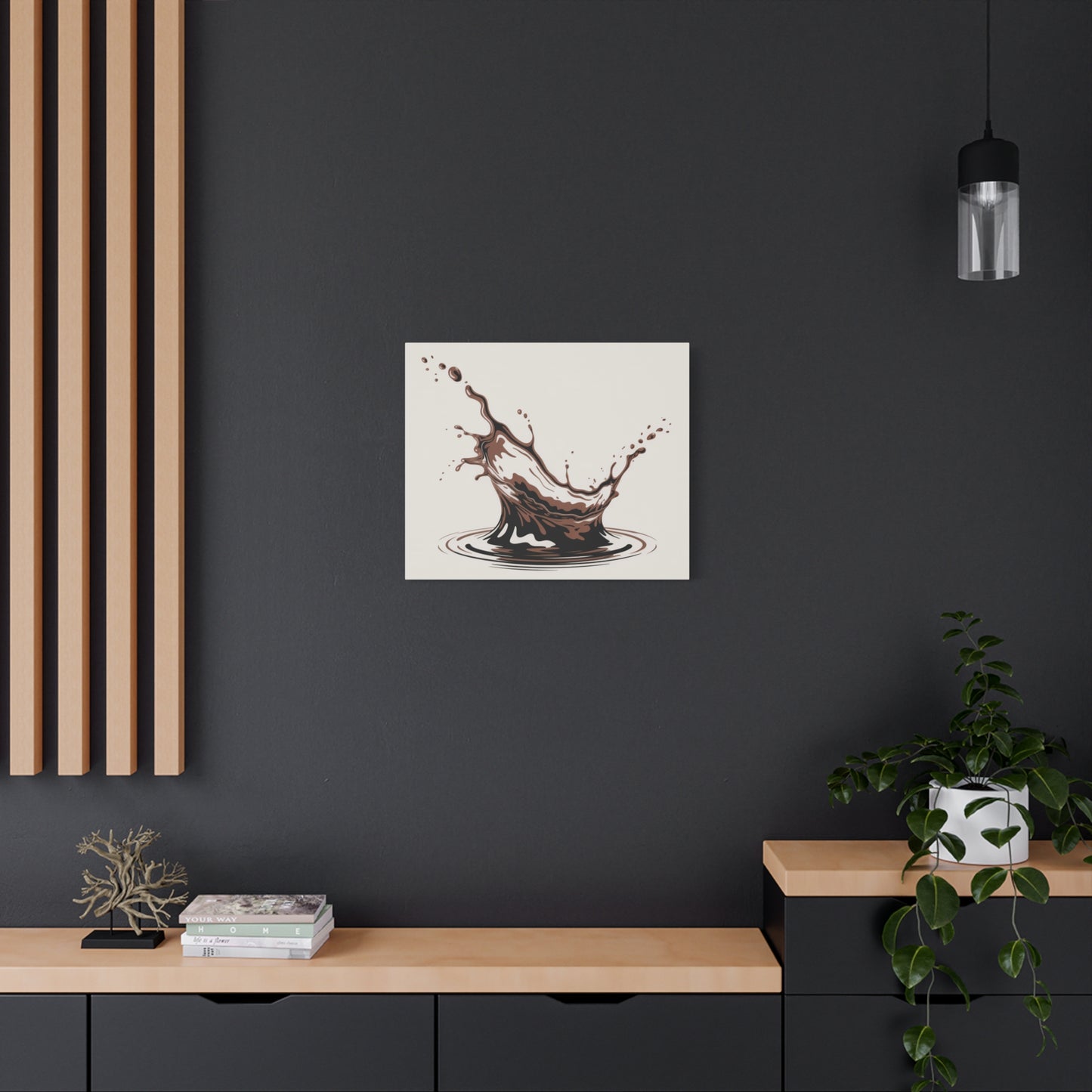 Chocolate Splash Matte Canvas Wall Art – Modern Kitchen Decor