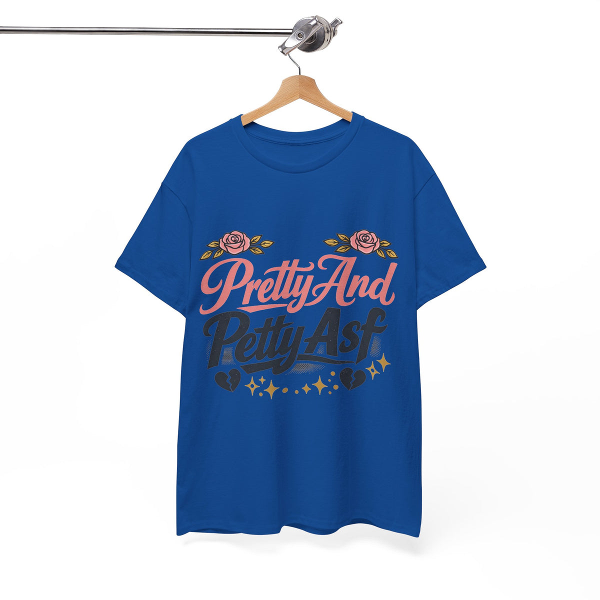 Pretty And Petty Asf Tee — Floral Retro Slogan T‑Shirt
