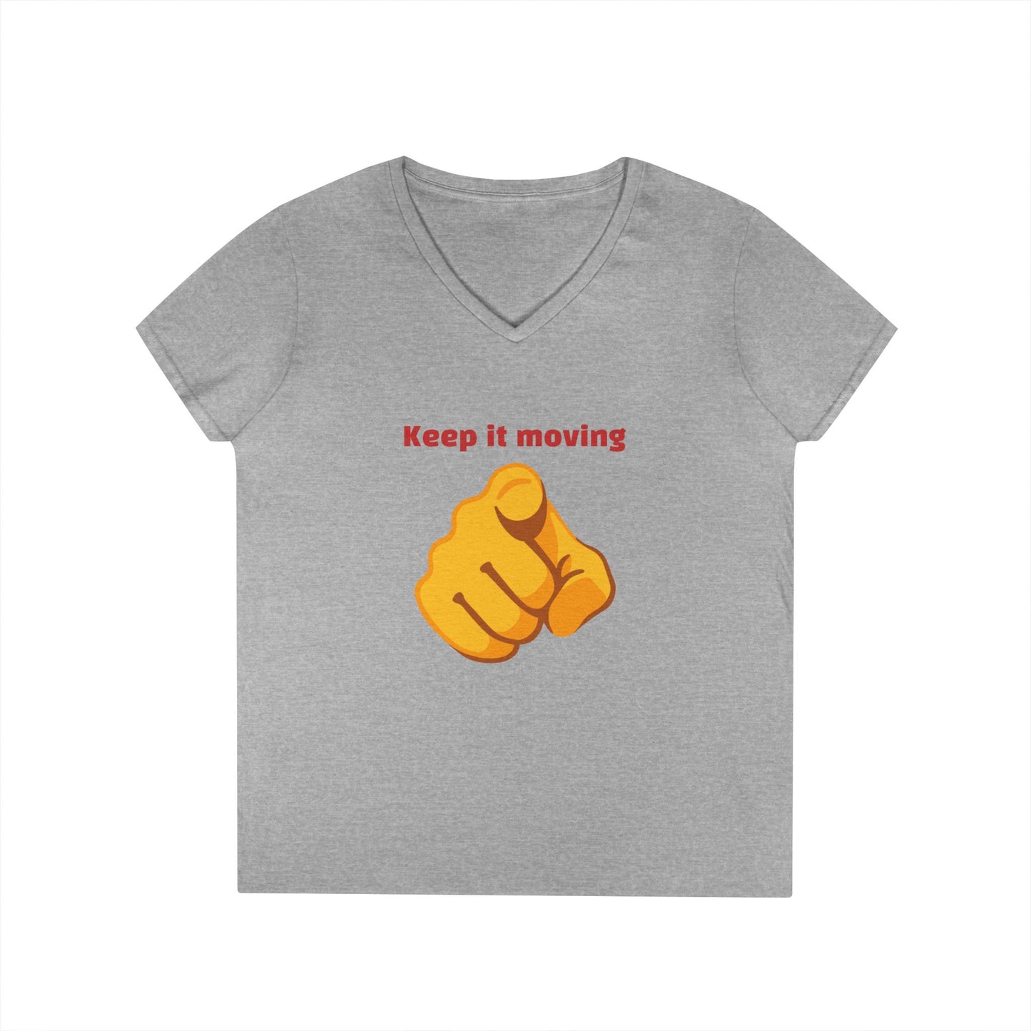 Motivational Ladies' V-Neck T-Shirt - Keep it Moving, Fitspiration Tee, Workout Shirt, Casual Wear, Gift for Fitness Enthusiasts