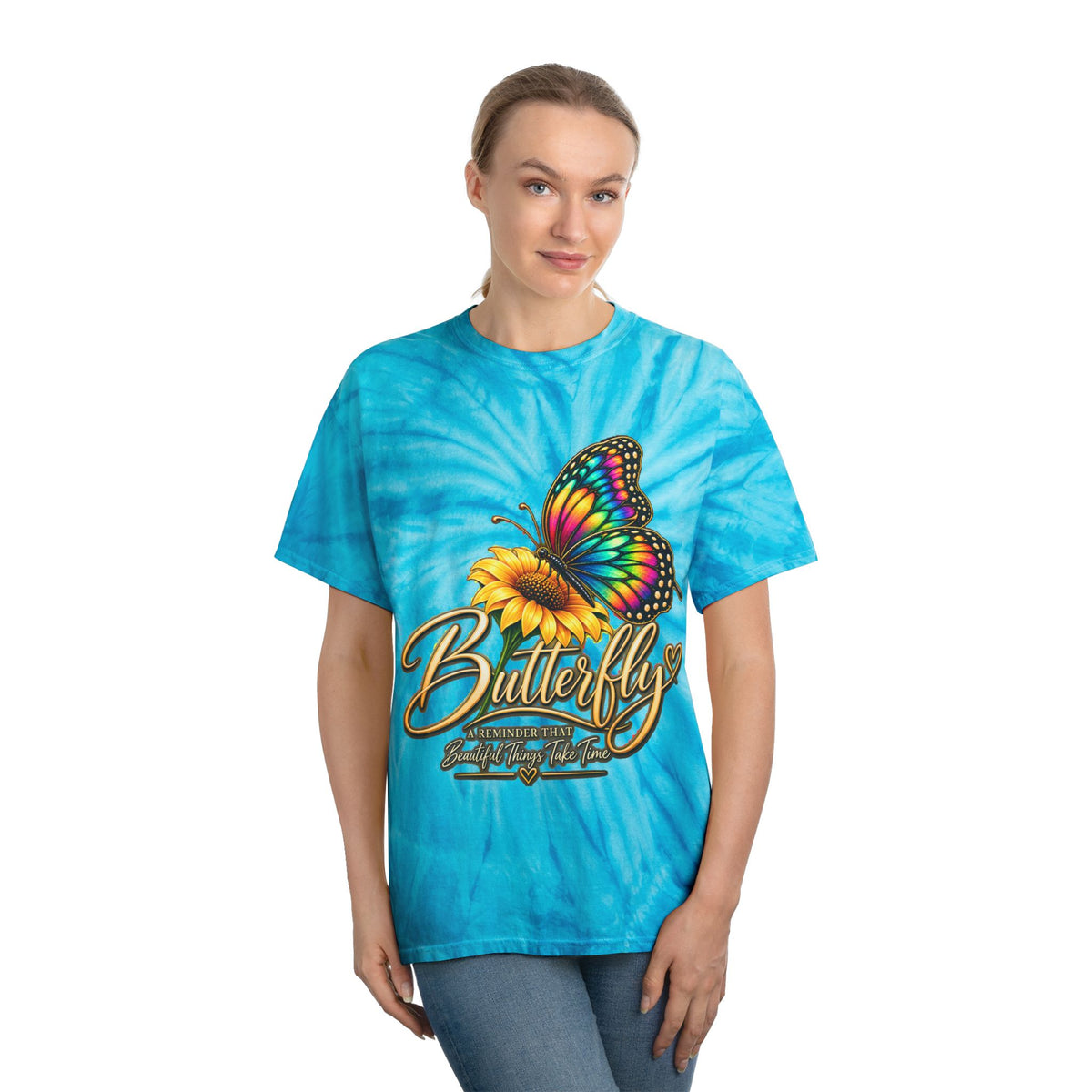 Butterfly Tie-Dye Tee — Yellow Cyclone Graphic T-Shirt