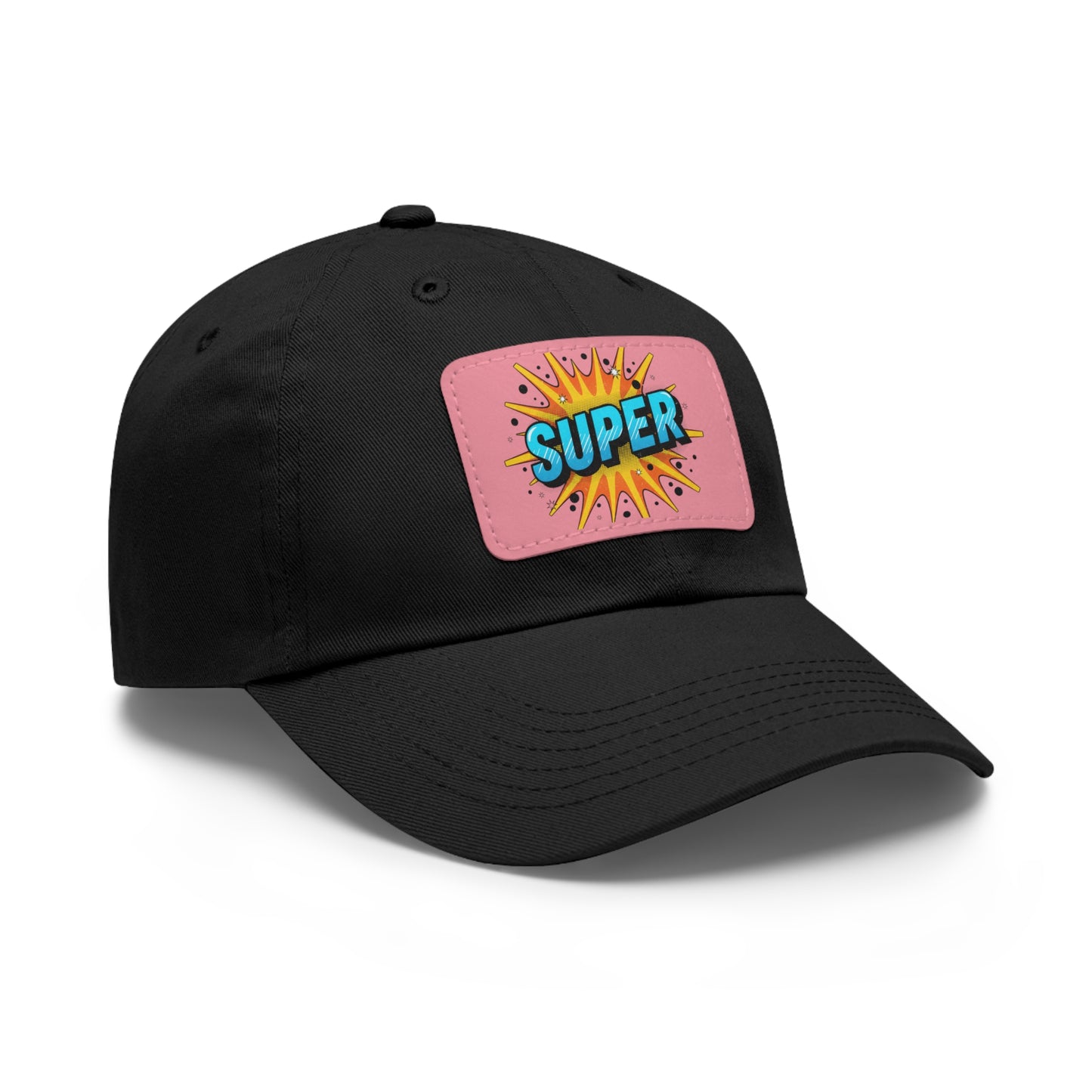 Super Dad Leather Patch Dad Hat — Embroidered 'SUPER' Cap