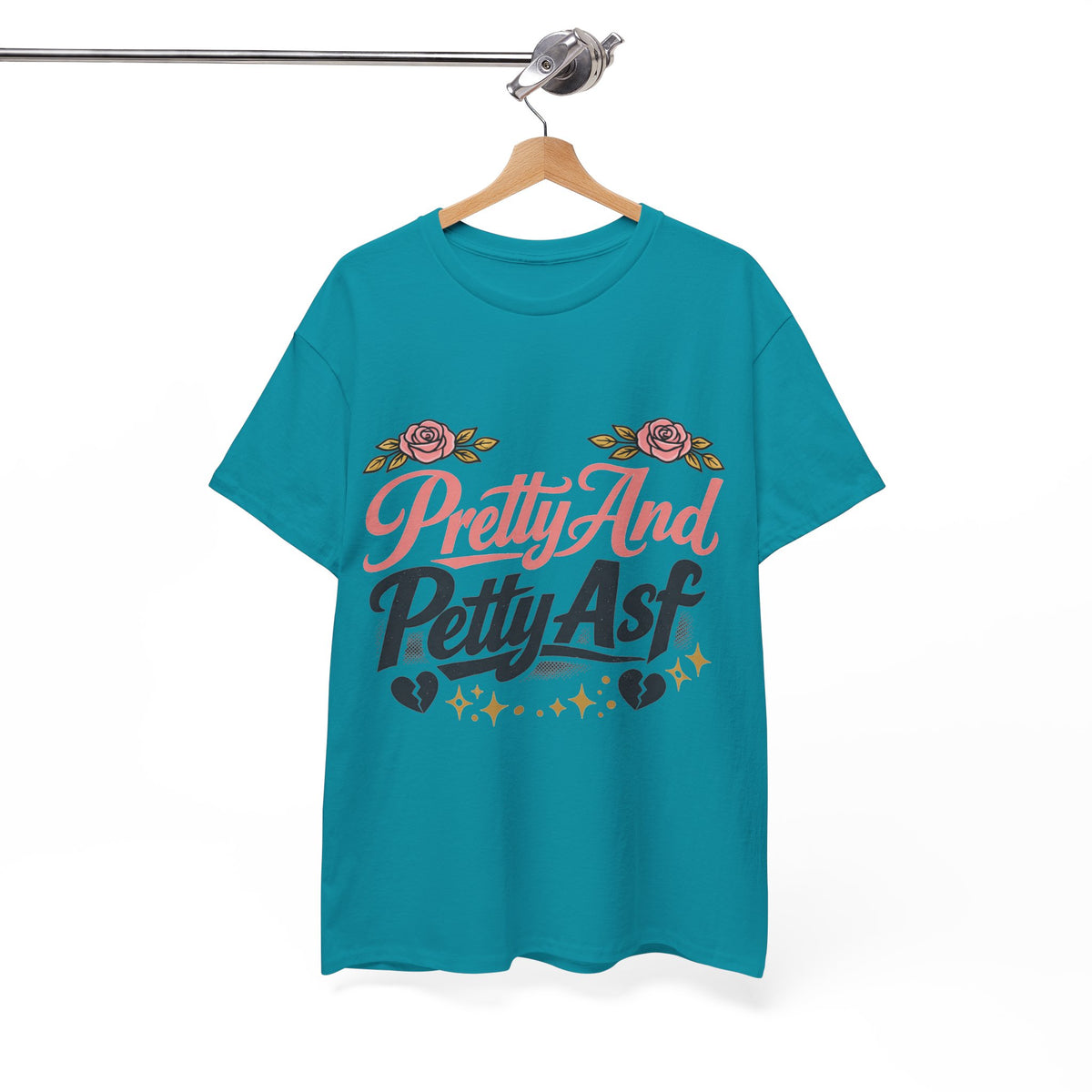 Pretty And Petty Asf Tee — Floral Retro Slogan T‑Shirt