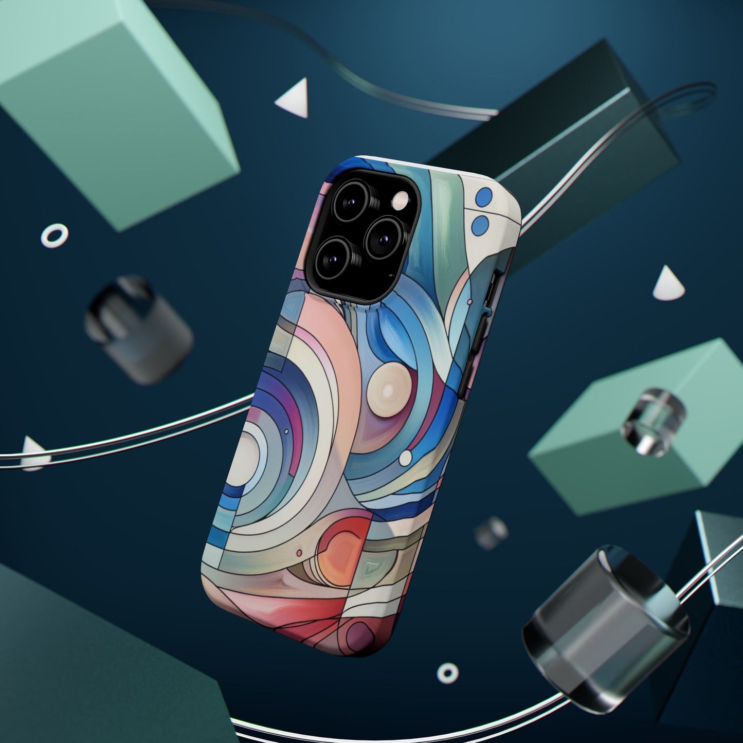Artistic Magnetic Phone Case | Abstract Colorful Design, Unique Gift for Artists, Stylish Protection, Holiday Essentials, Phone Accessory