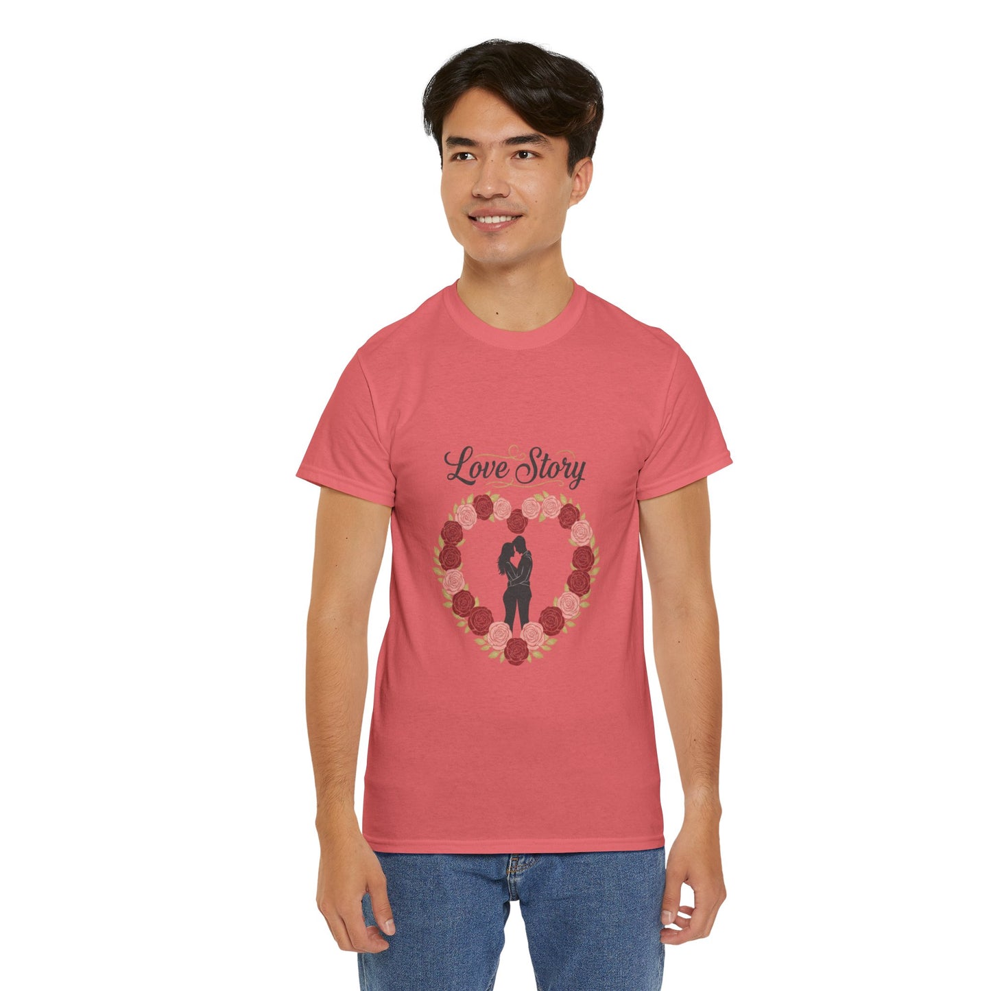 Love Story T-Shirt — 'Love Story' Floral Heart Romance Tee