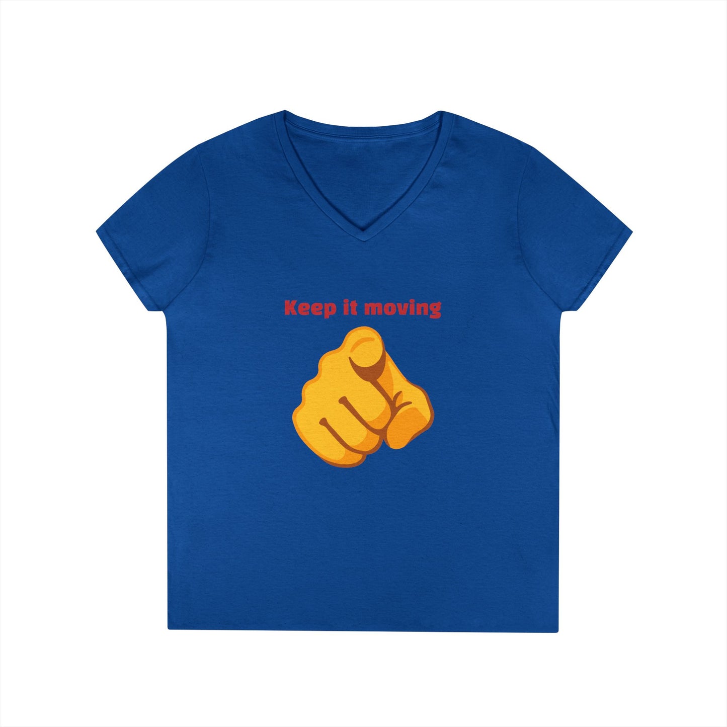 Motivational Ladies' V-Neck T-Shirt - Keep it Moving, Fitspiration Tee, Workout Shirt, Casual Wear, Gift for Fitness Enthusiasts