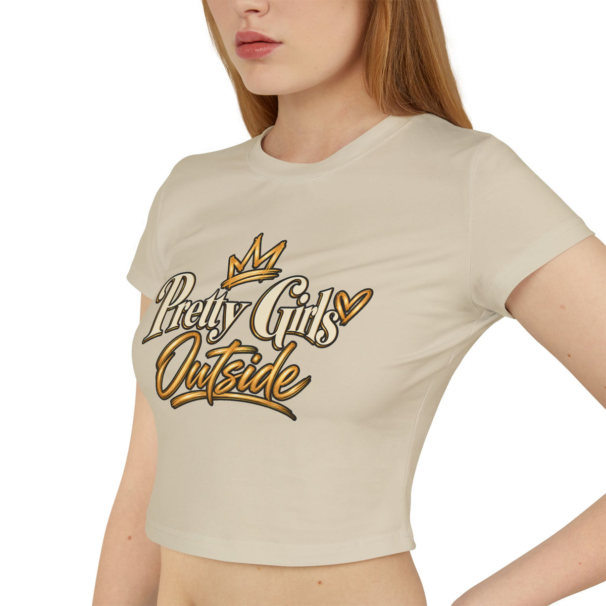 Pretty Girls Outside Crop Tee — Women's Graphic Baby T-Shirt