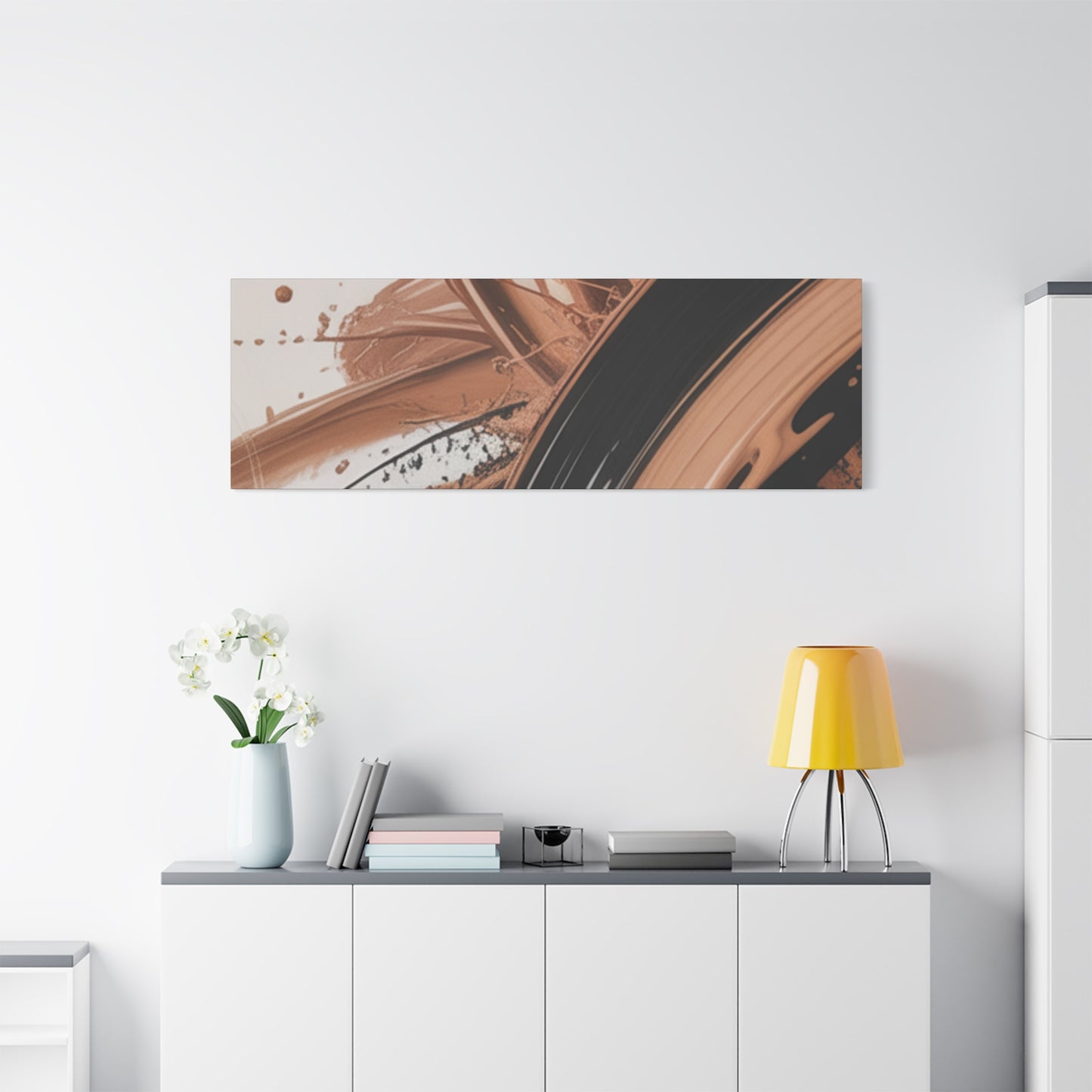Abstract Brown Swirl Matte Canvas Wall Art (Stretched 1.25")
