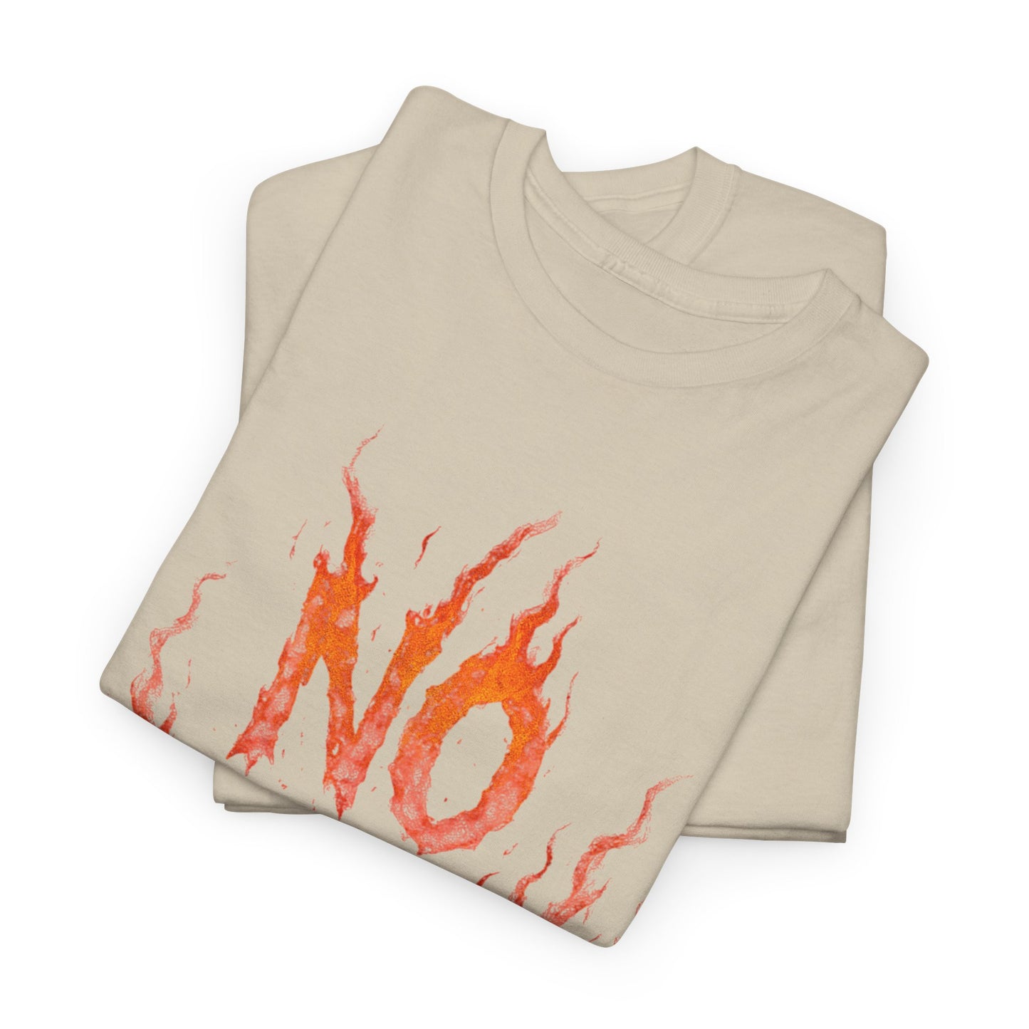 Graphic Tee — 'No Regrets' / 'Proof of Survival' Flame Text Shirt