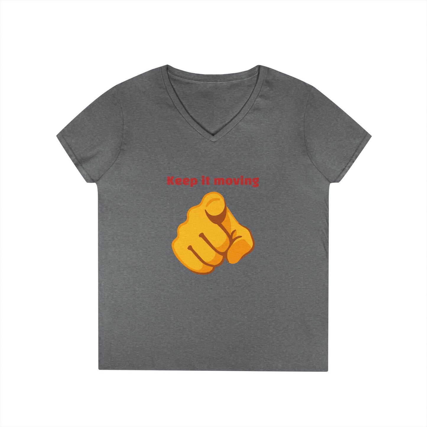 Motivational Ladies' V-Neck T-Shirt - Keep it Moving, Fitspiration Tee, Workout Shirt, Casual Wear, Gift for Fitness Enthusiasts