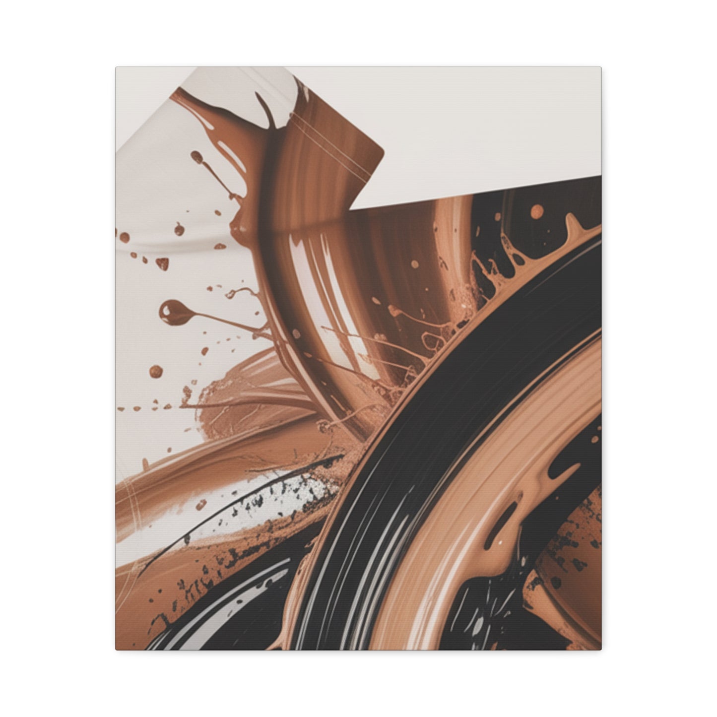 Abstract Brown Swirl Matte Canvas Wall Art (Stretched 1.25")
