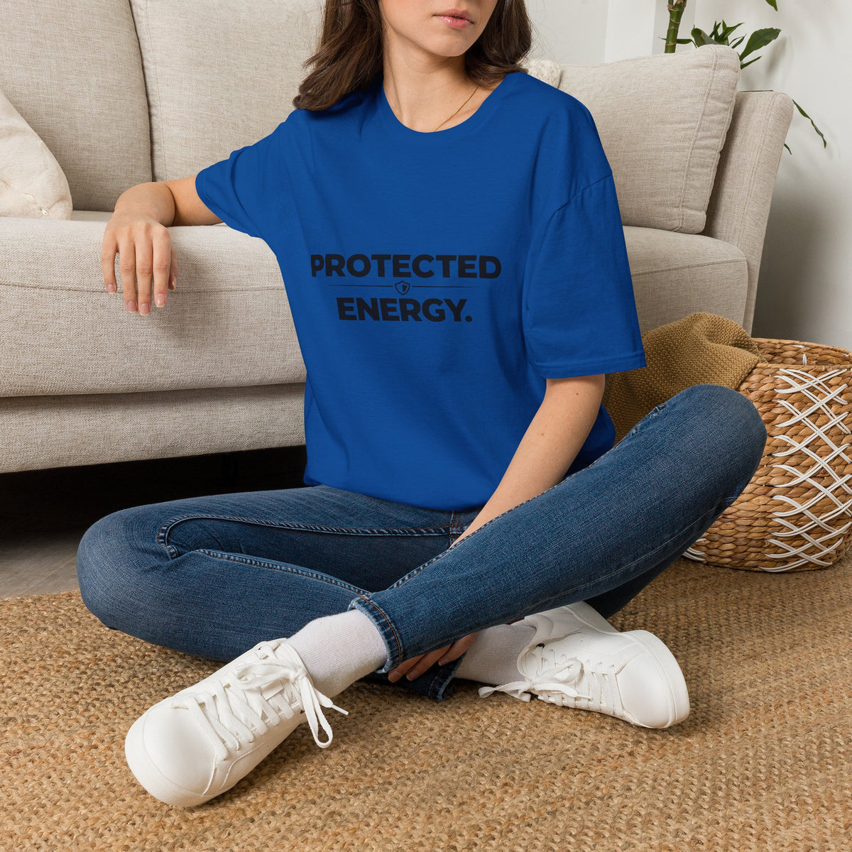 Protected Energy T‑Shirt — Minimalist Spiritual Graphic Tee